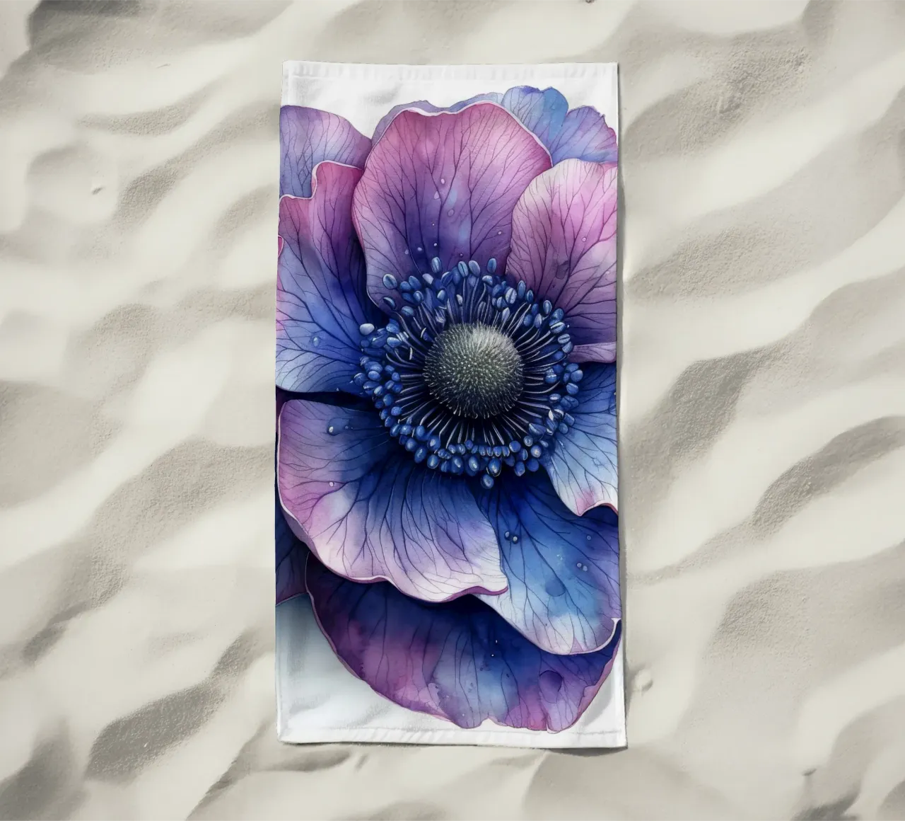 Fiore di anemone 2 telo mare da Bold Blooms