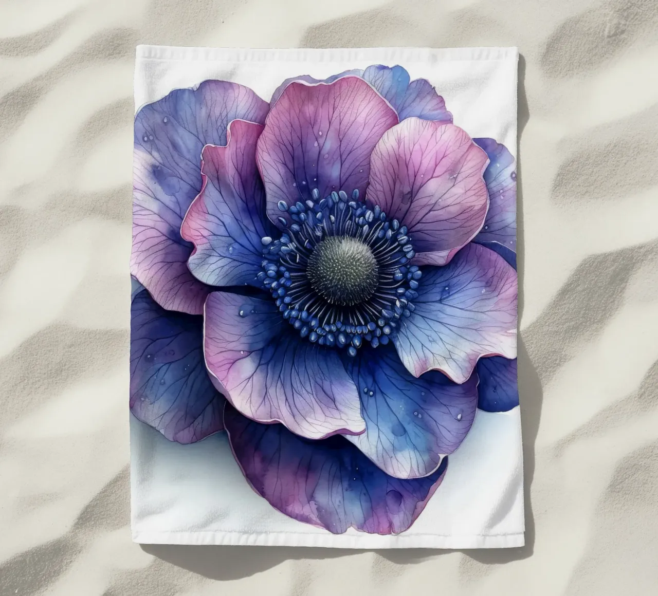 Fiore di anemone 2 telo mare da Bold Blooms