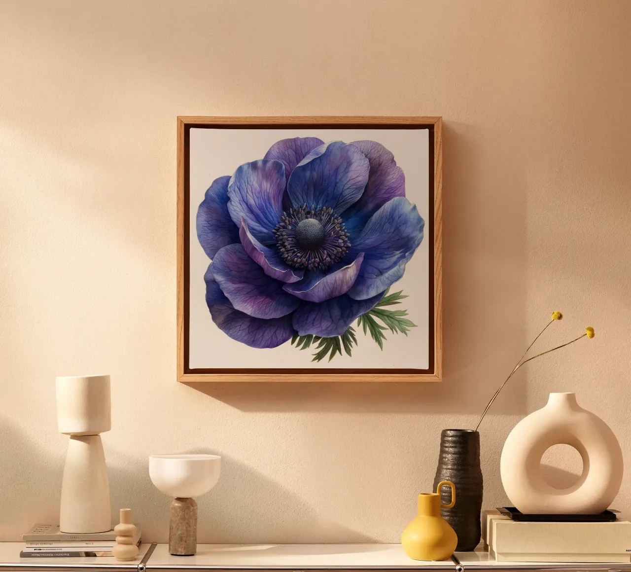 Fiore di anemone 4 tela con Cornice a cassetta da Bold Blooms