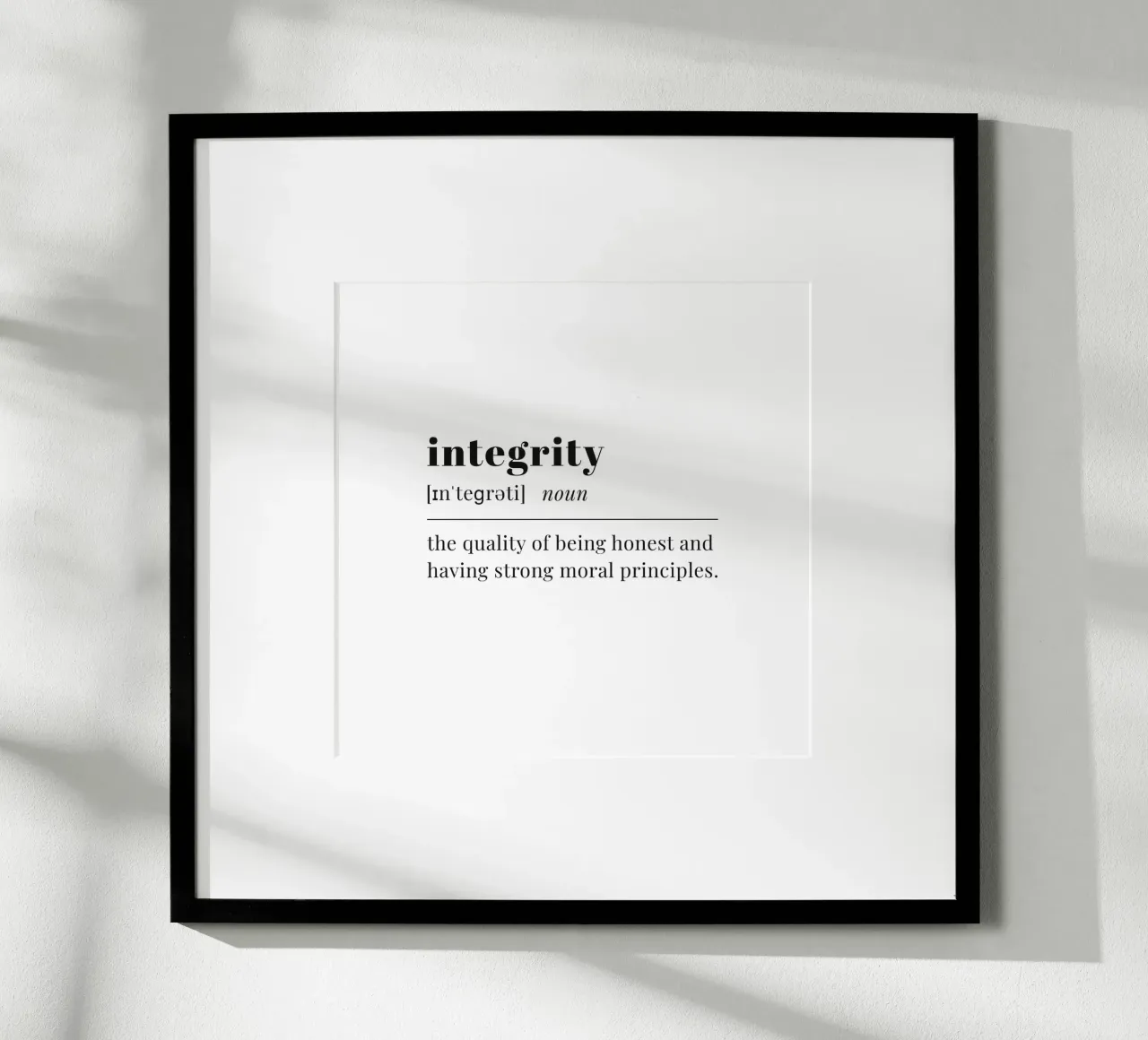 integrity poster con telaio in plastica da pilotpegasus