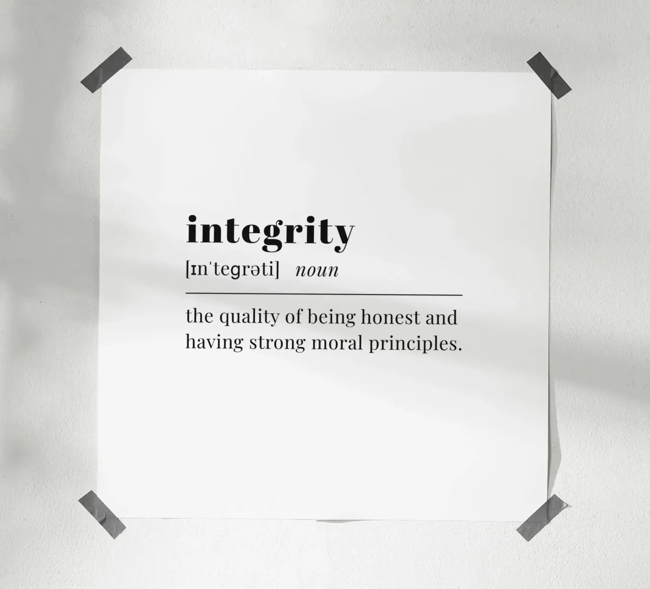 integrity poster con telaio in plastica da pilotpegasus