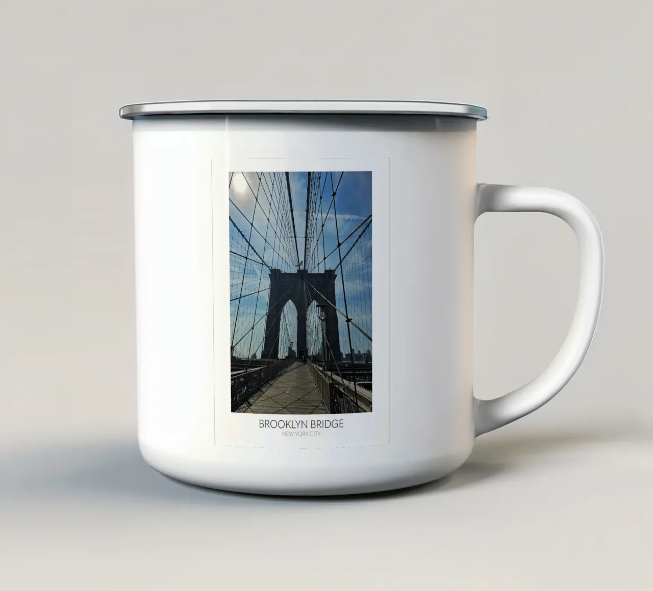Brooklyn Bridge, New York tazza in smalto da Wonderland Photography