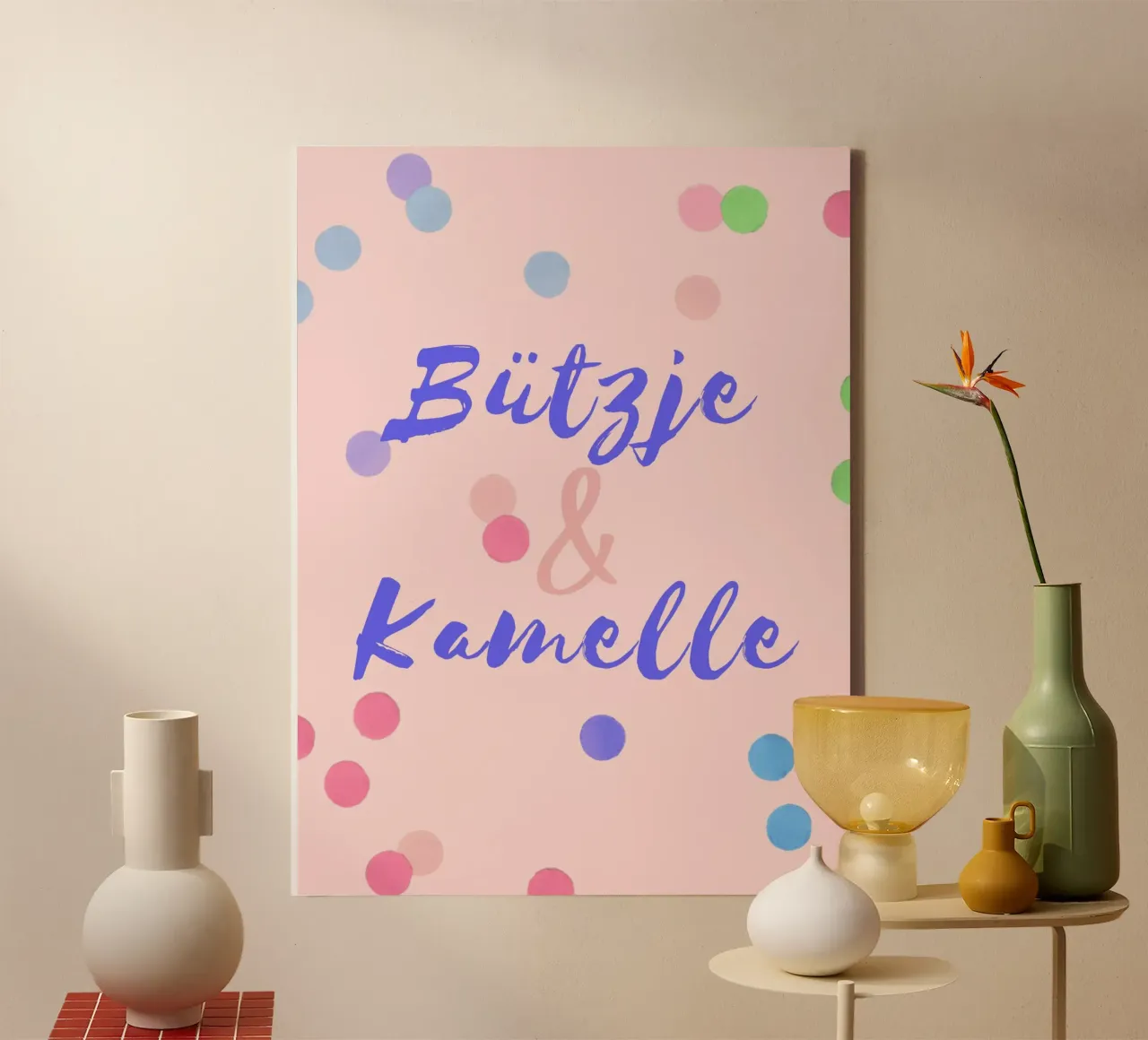 Karneval, Fasching - Bützje und Kamelle tela con Cornice a cassetta da keinkonzept