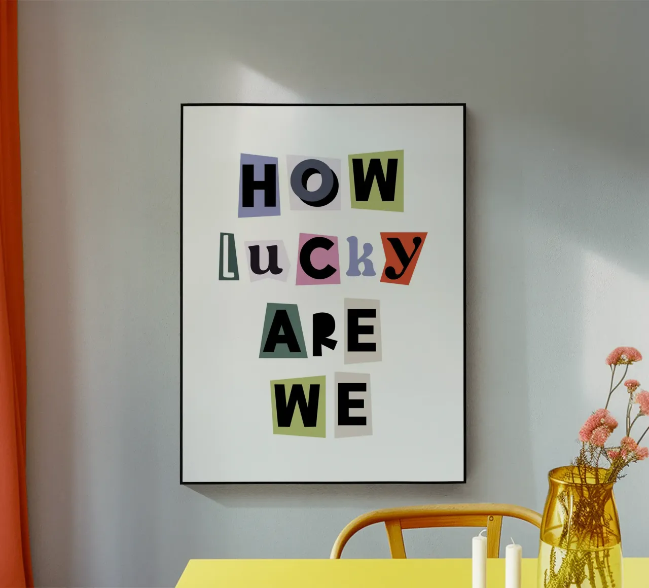 How lucky are we quote acrylic glass by Paigaam Studio