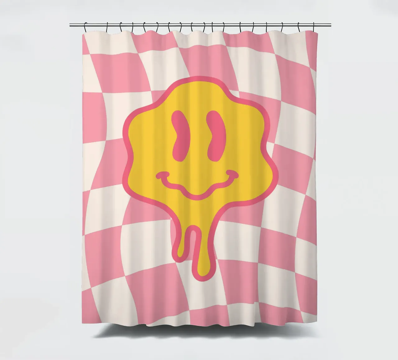 Melting Smile Print – Psychedelisches Wandbild Duschvorhang von Studio Mooodz