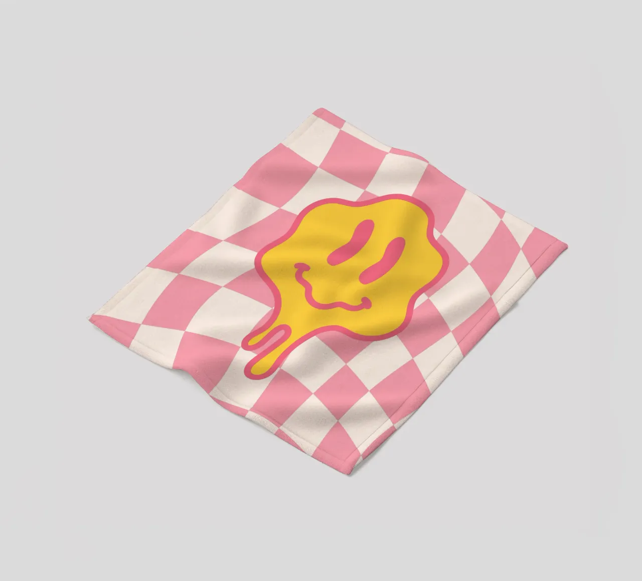 Melting Smile Print – Psychedelisches Wandbild Fleecedecke von Studio Mooodz