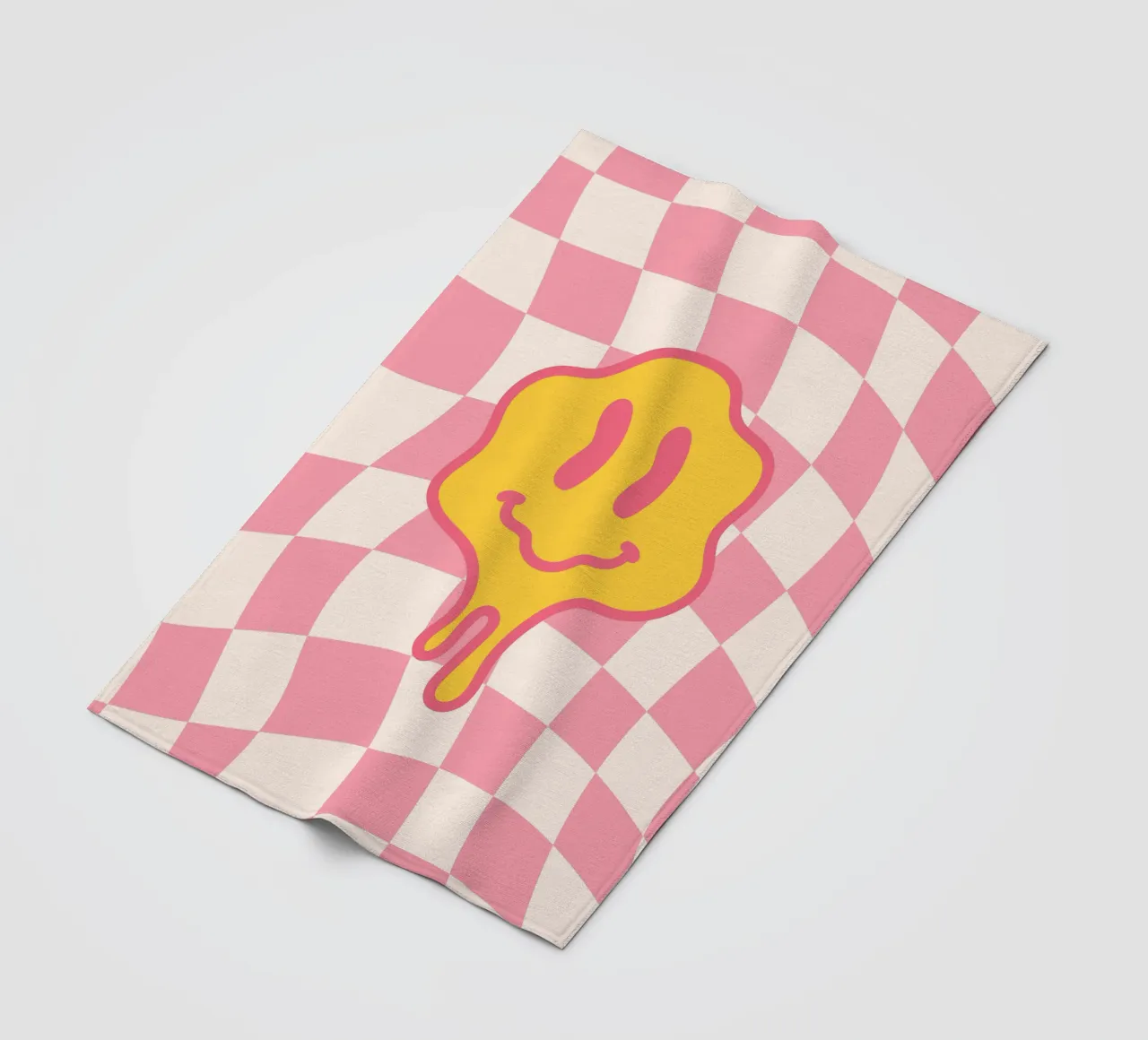 Melting Smile Print – Psychedelisches Wandbild Fleecedecke von Studio Mooodz