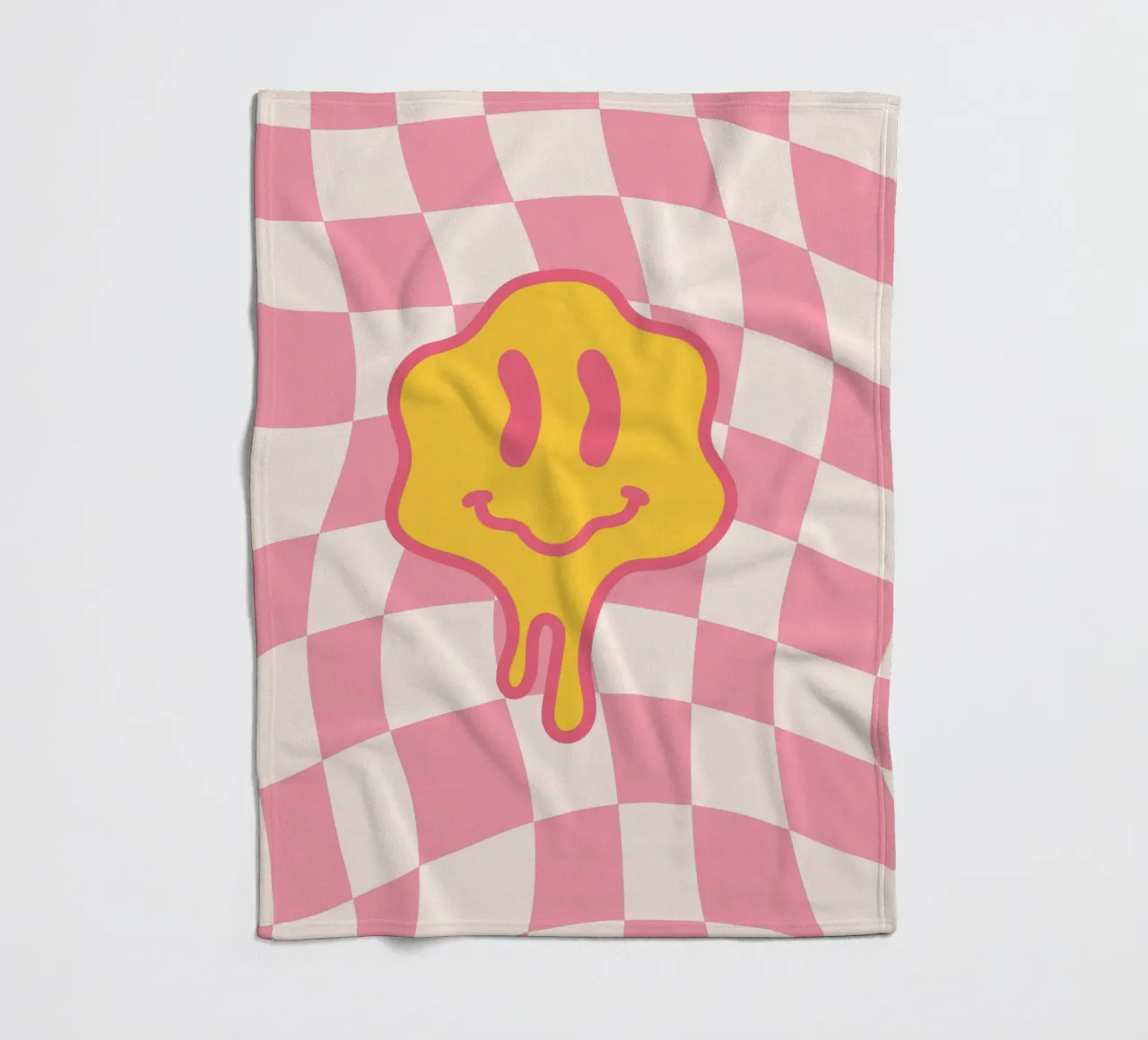 Melting Smile Print – Psychedelisches Wandbild Fleecedecke von Studio Mooodz