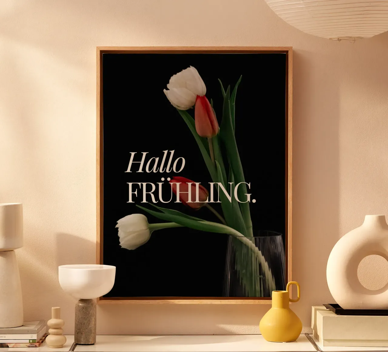 Hallo FRÜHLING. tela con Cornice a cassetta da ArtDesign by KBK