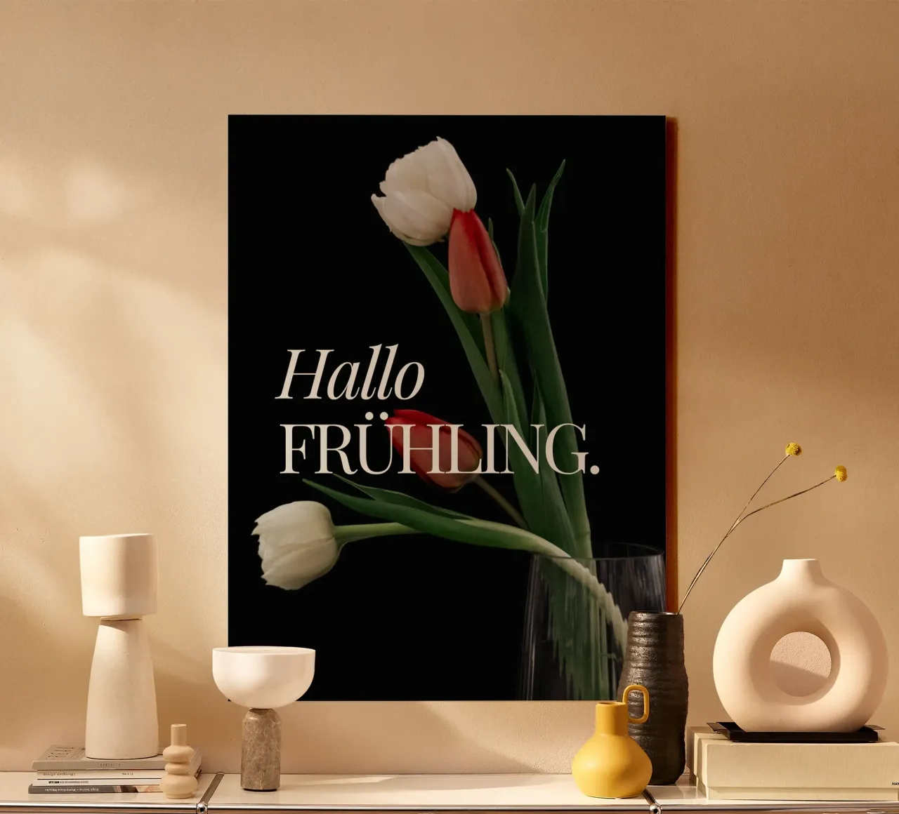 Hallo FRÜHLING. tela con Cornice a cassetta da ArtDesign by KBK