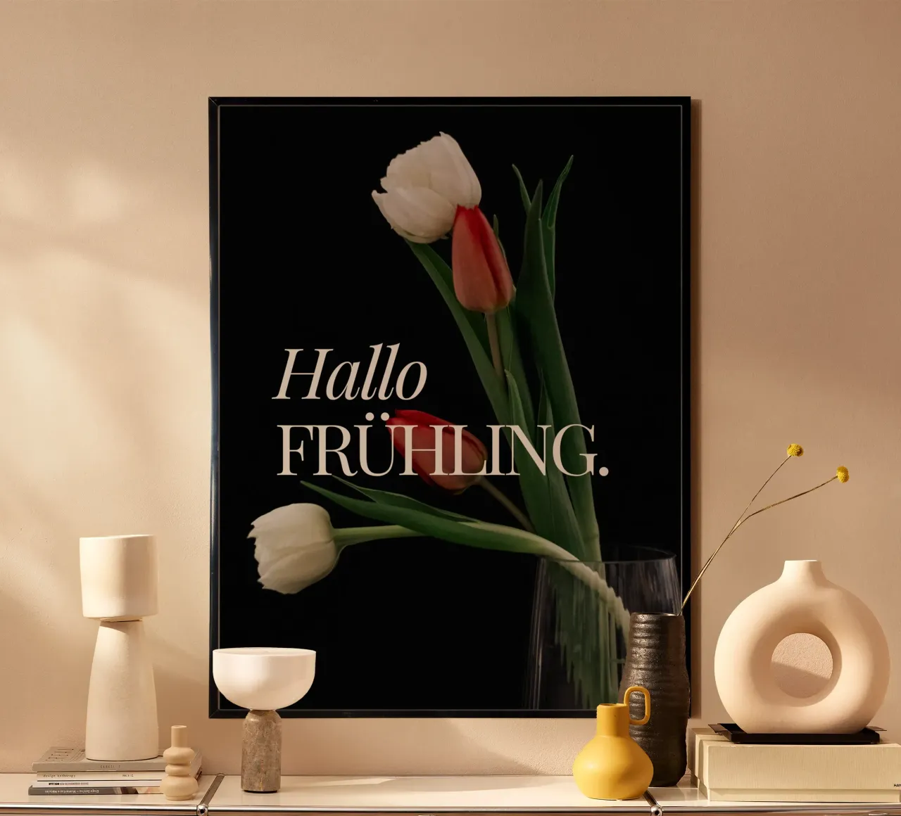 Hallo FRÜHLING. poster con telaio in legno da ArtDesign by KBK