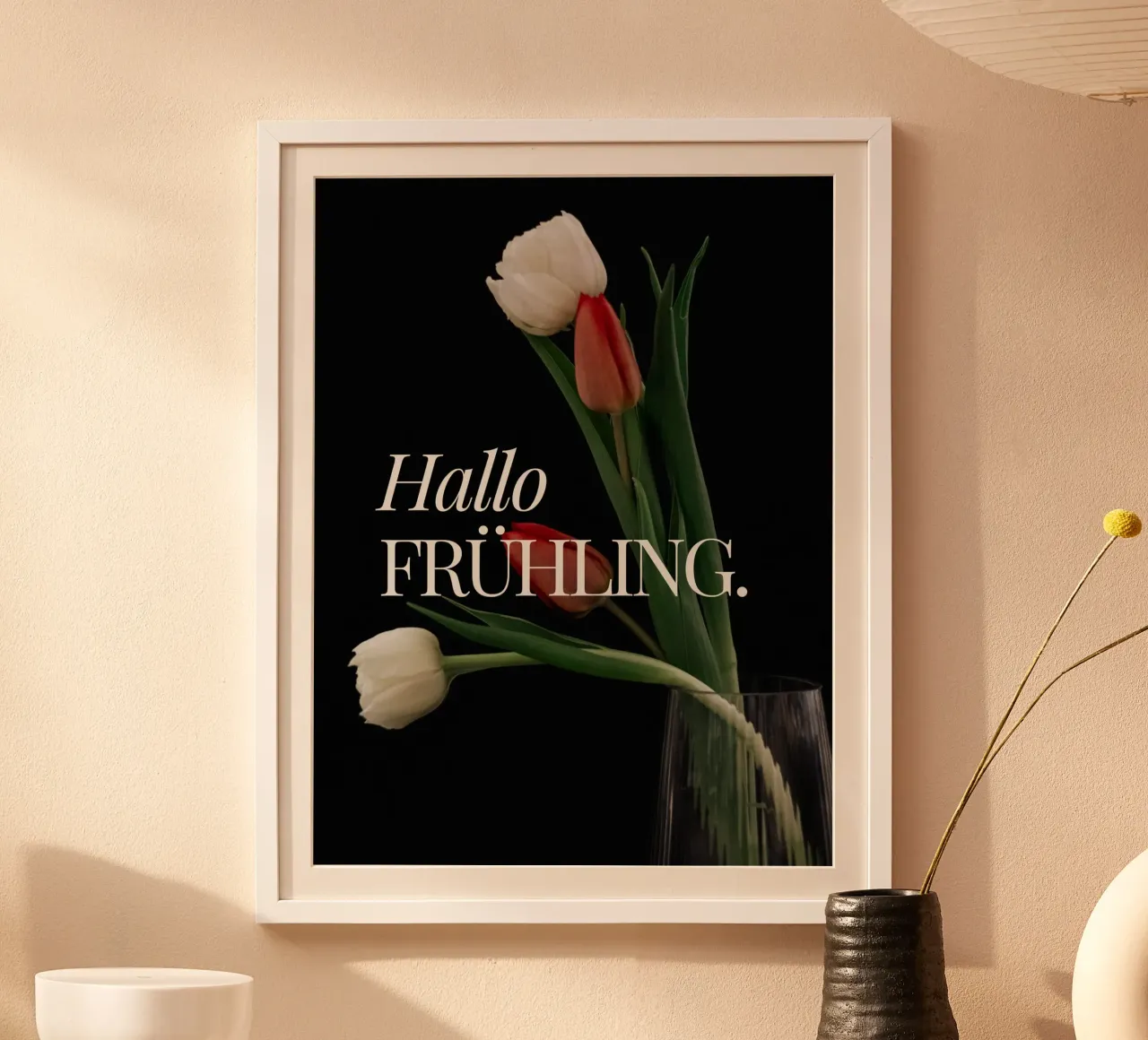 Hallo FRÜHLING. poster con telaio in legno da ArtDesign by KBK