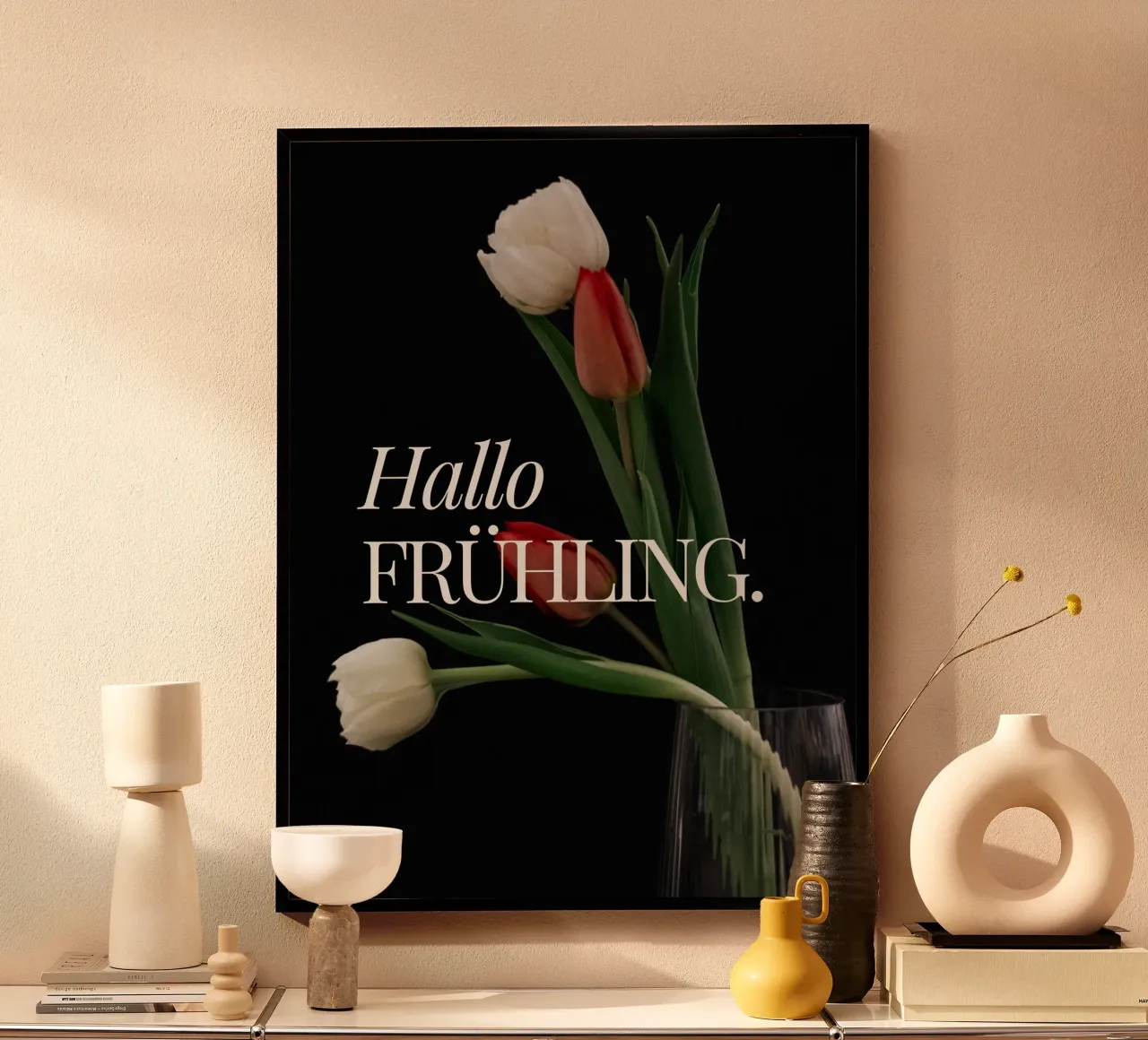 Hallo FRÜHLING. poster con telaio in legno da ArtDesign by KBK
