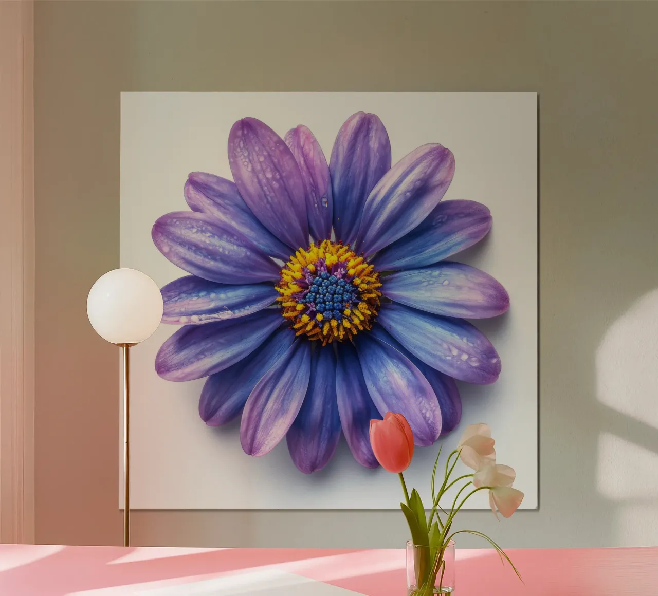 Fiore di aster 3 poster con telaio in legno da Bold Blooms