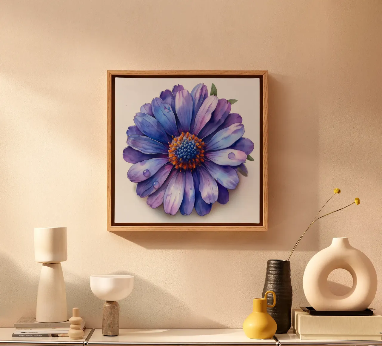 Fiore di aster 1 tela con Cornice a cassetta da Bold Blooms