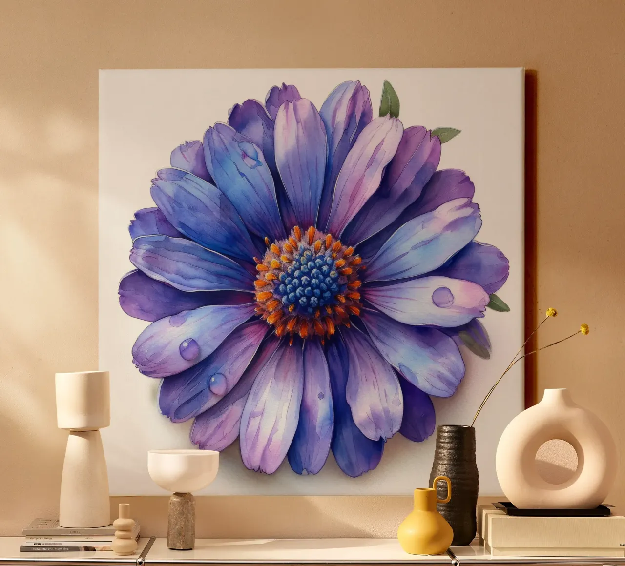 Fiore di aster 1 tela con Cornice a cassetta da Bold Blooms