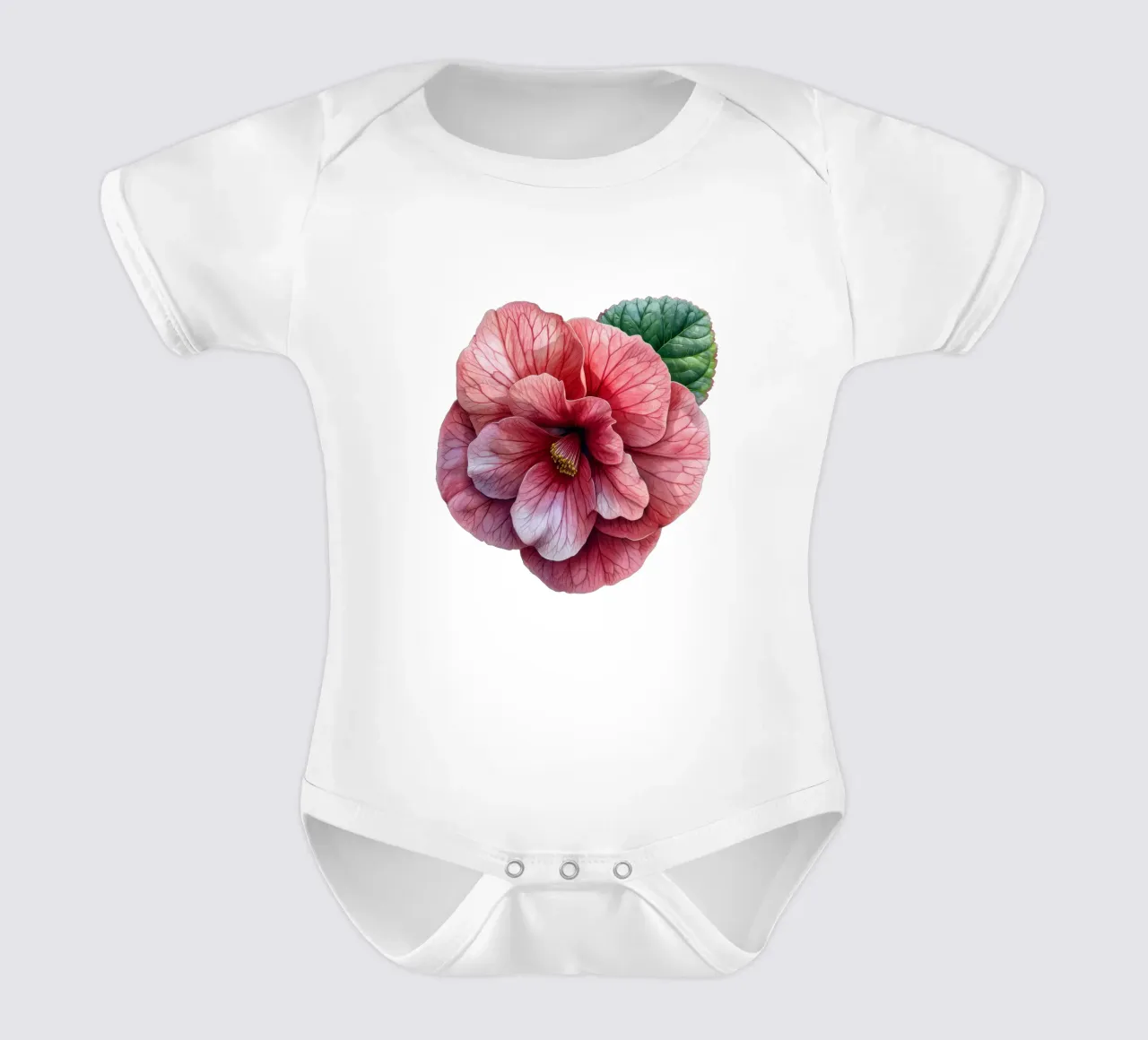 Fiore di begonia 3 body neonato maniche corte da Bold Blooms