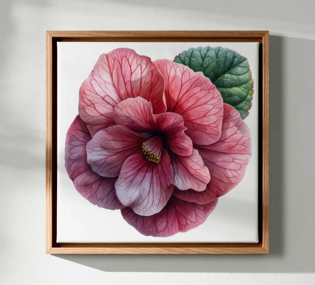 Fiore di begonia 3 tela con Cornice a cassetta da Bold Blooms