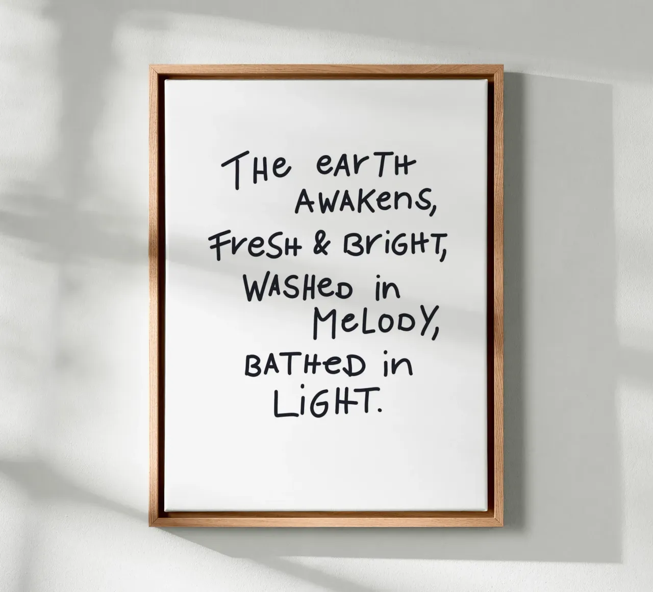 Gedicht - Morning vibes - Guter Morgen - Typographie tela con Cornice a cassetta da keinkonzept