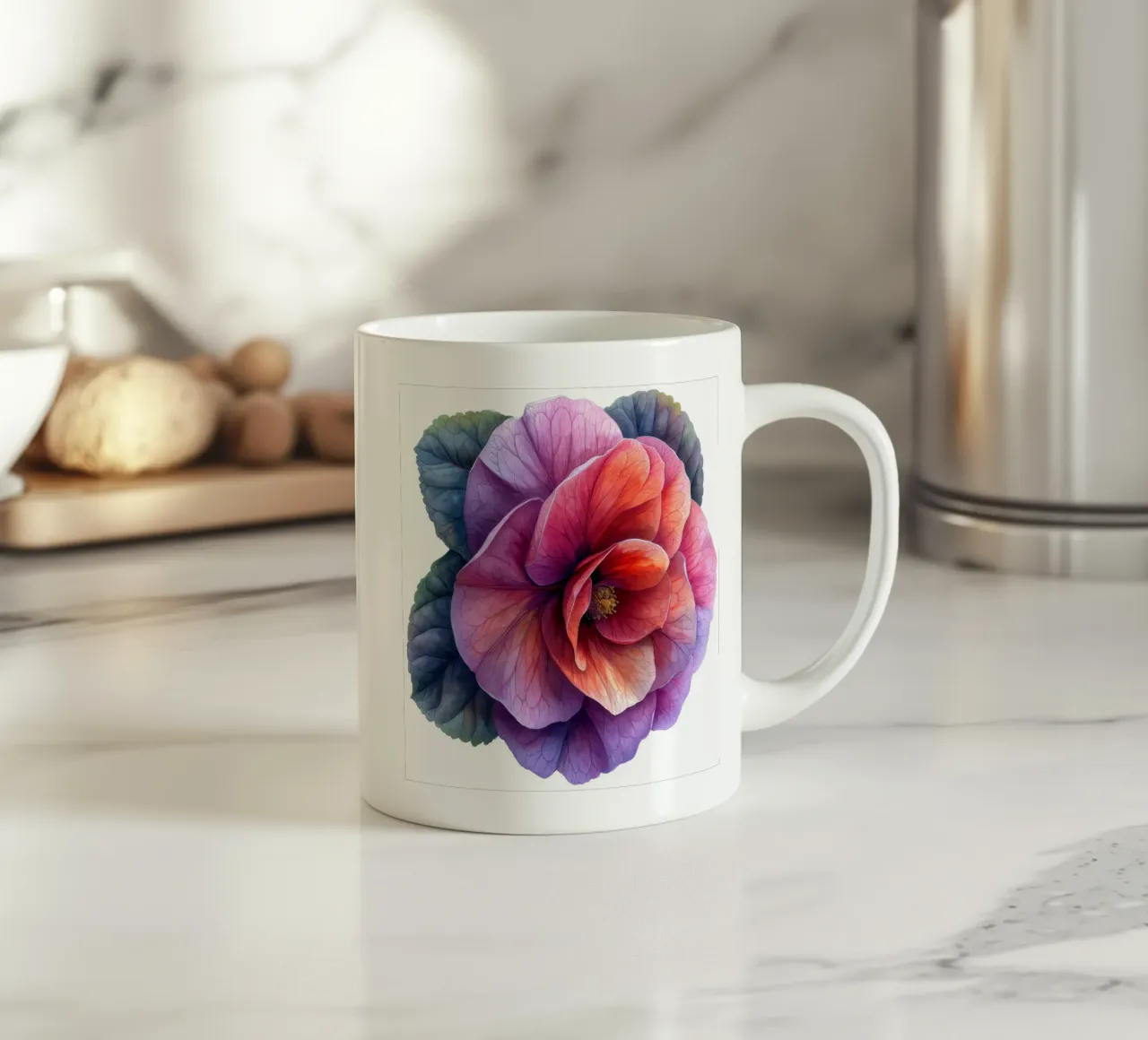 Fiore di begonia 4 tazza in ceramica da Bold Blooms