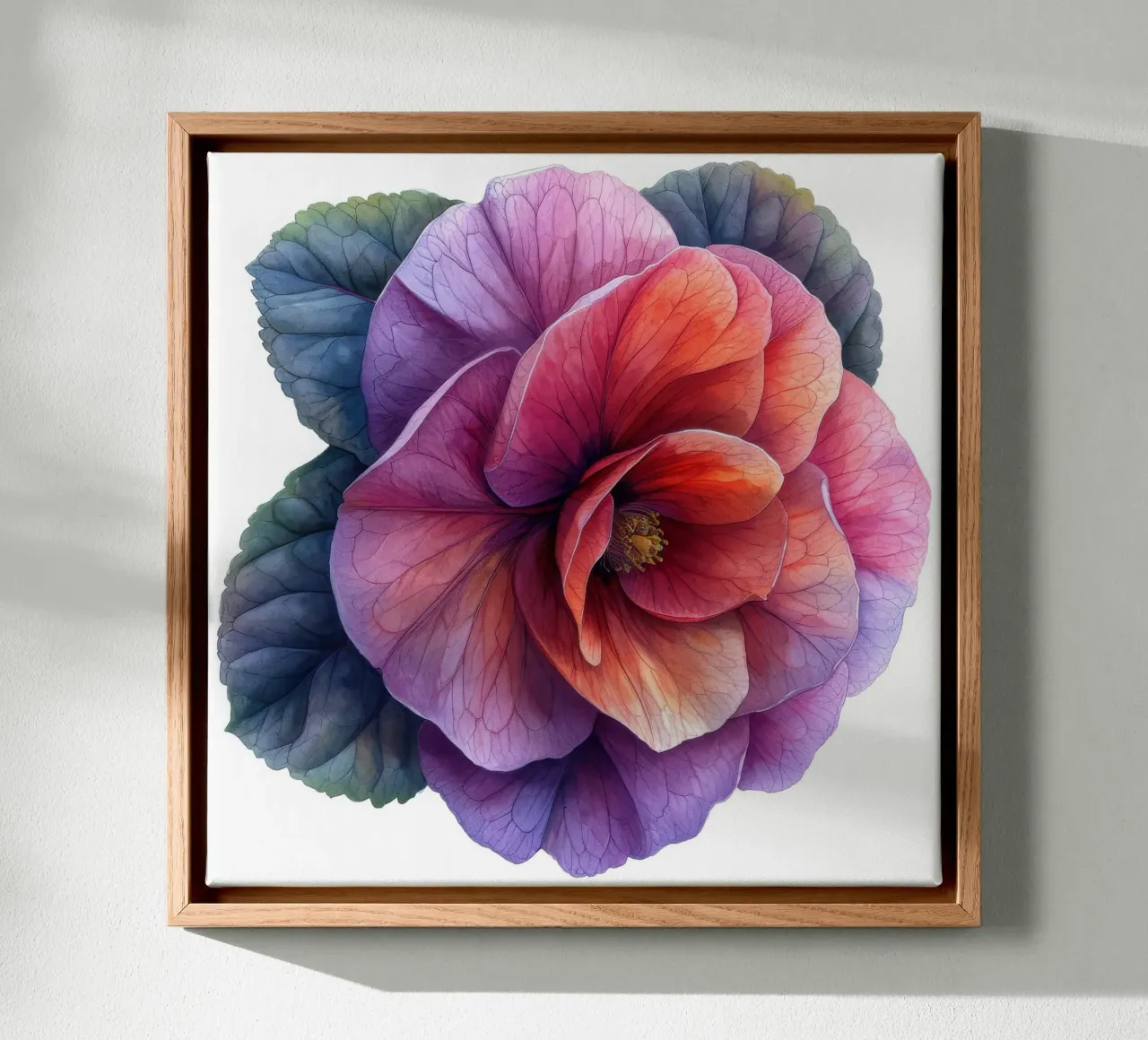 Fiore di begonia 4 tela con Cornice a cassetta da Bold Blooms