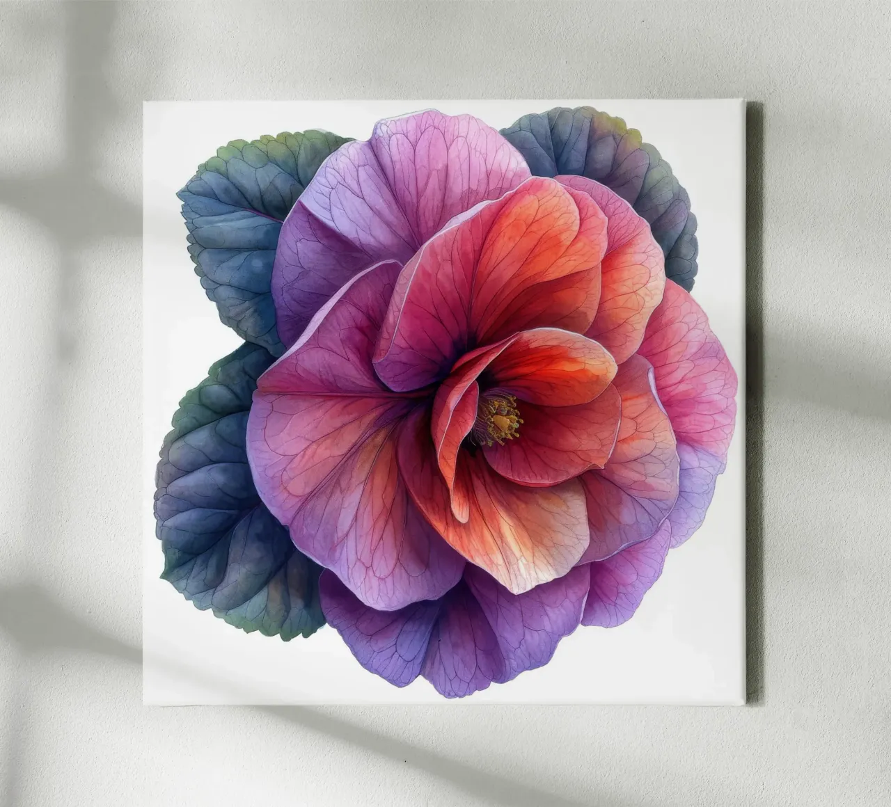 Fiore di begonia 4 tela con Cornice a cassetta da Bold Blooms