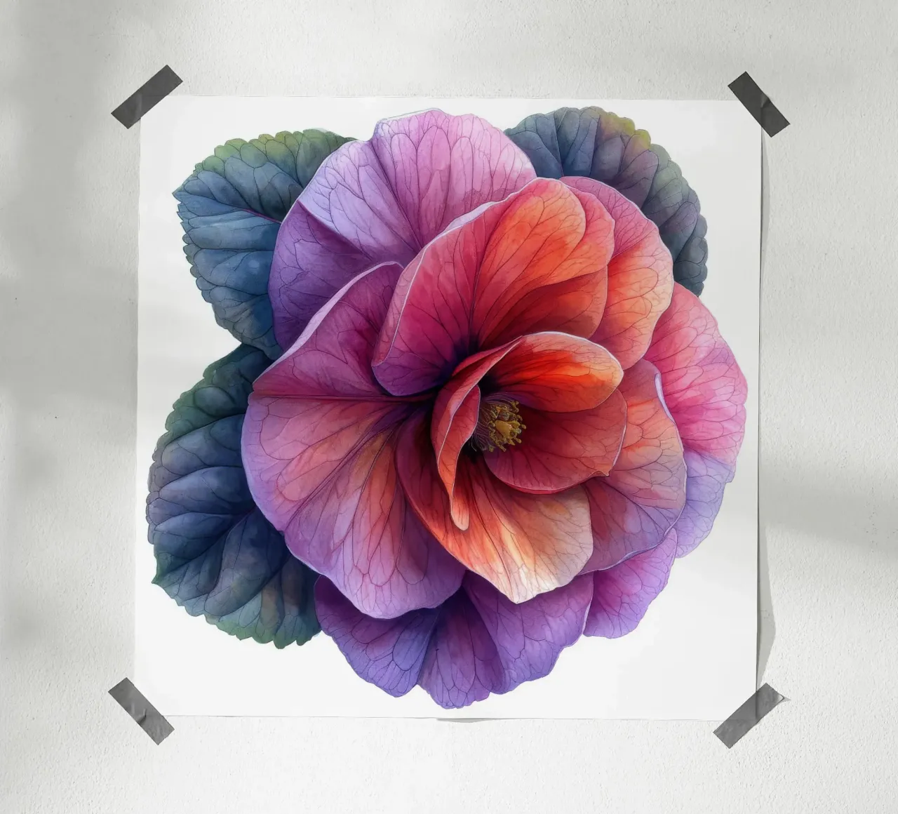 Fiore di begonia 4 carta hahnemühle da Bold Blooms