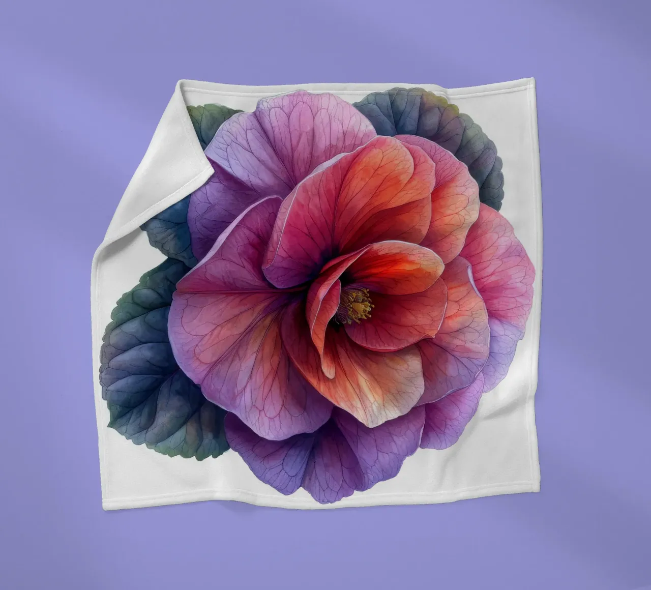 Fiore di begonia 4 coperta in pile da Bold Blooms