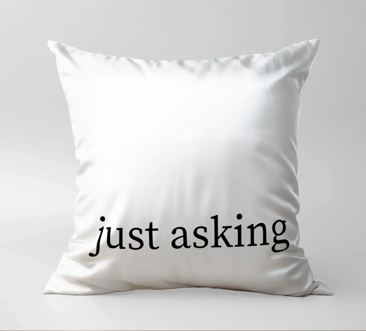 Just asking - Spruch - schwarz weiß cuscino da keinkonzept