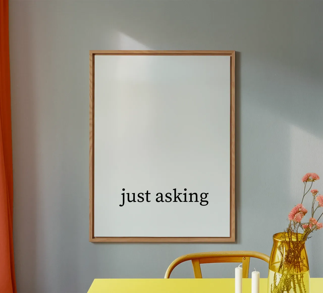 Just asking - Spruch - schwarz weiß alluminio dibond da keinkonzept