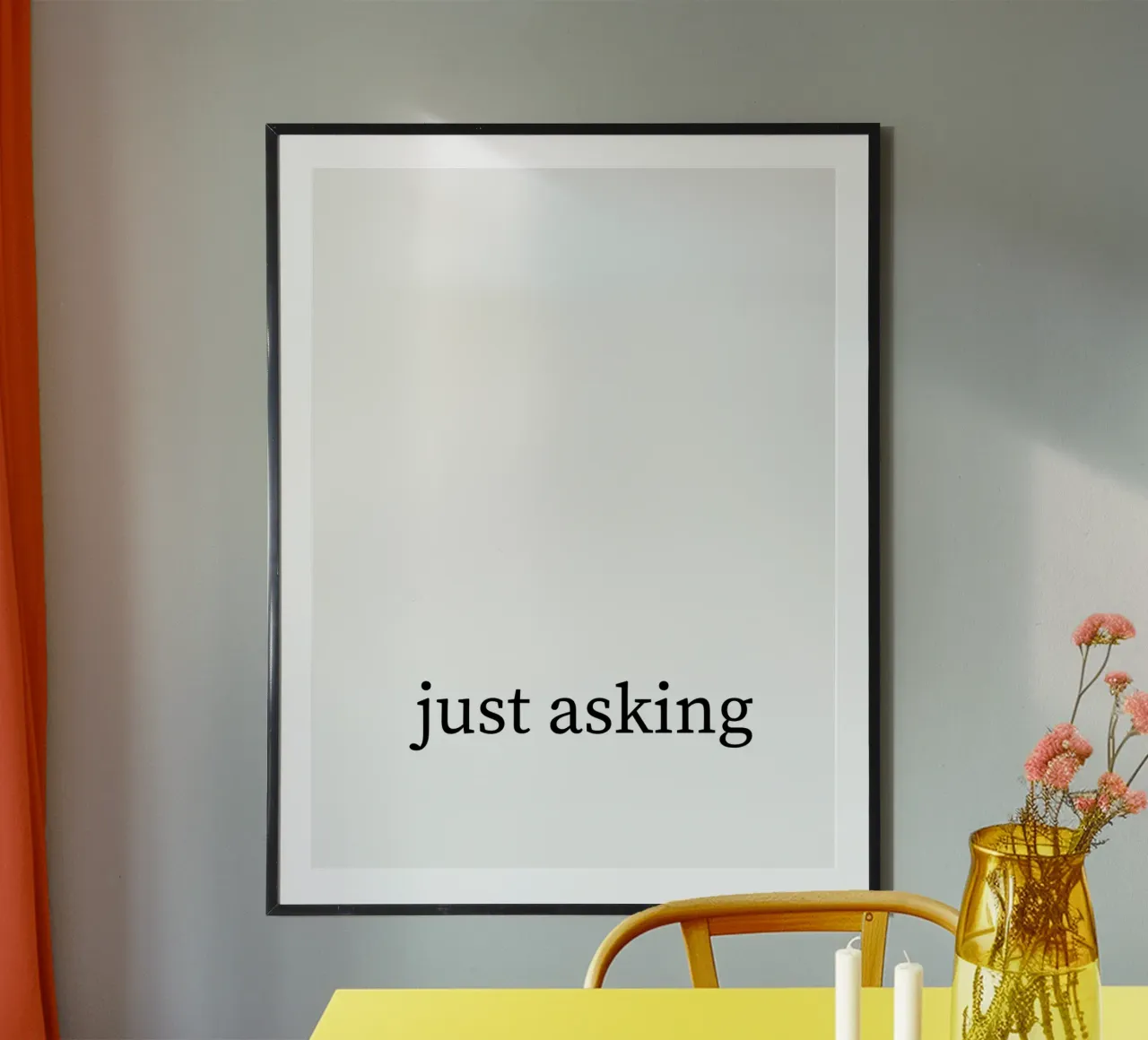 Just asking - Spruch - schwarz weiß carta hahnemühle da keinkonzept
