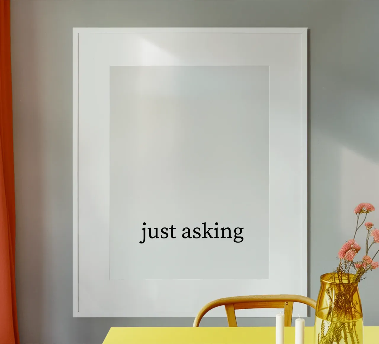 Just asking - Spruch - schwarz weiß carta hahnemühle da keinkonzept