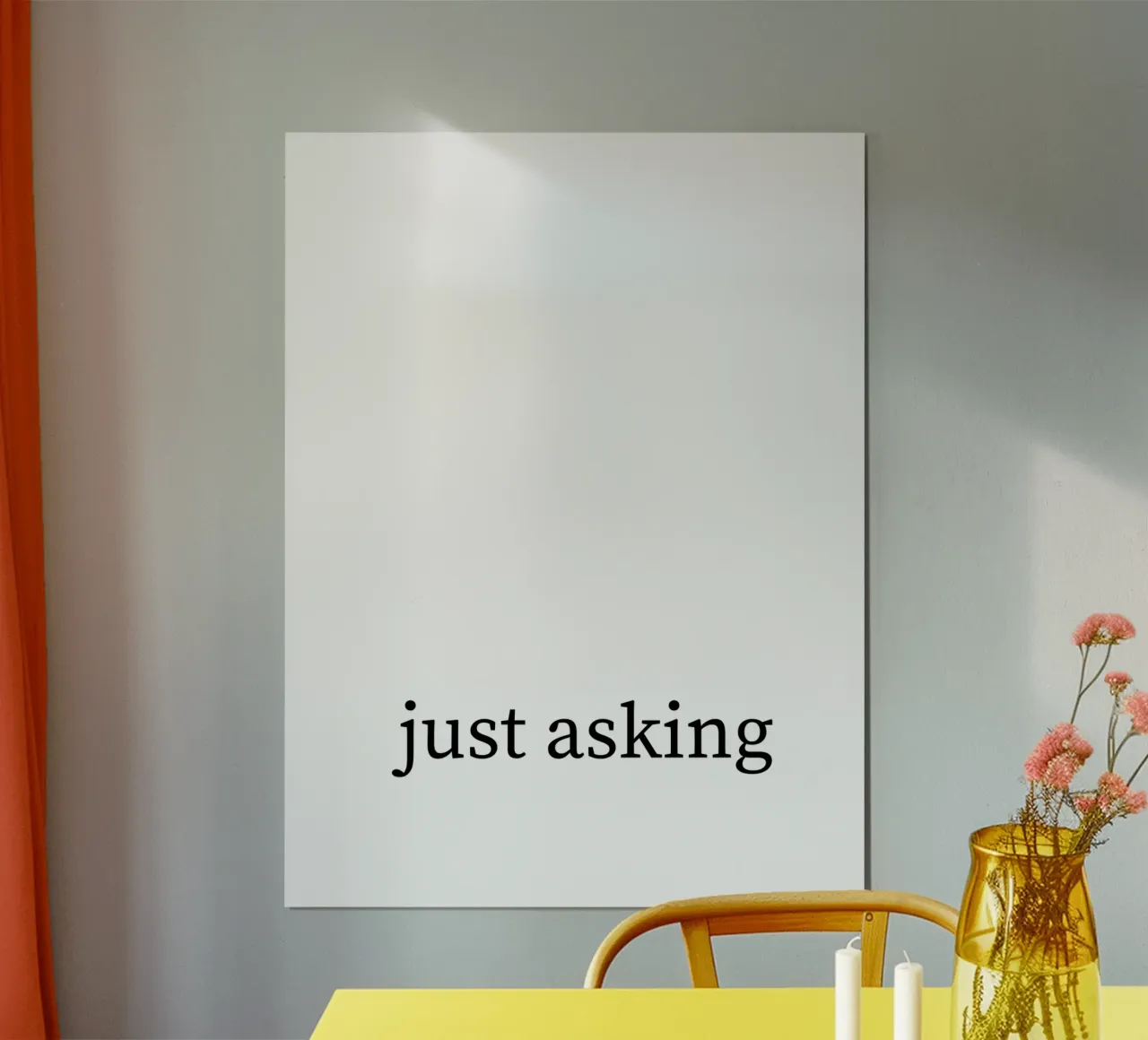 Just asking - Spruch - schwarz weiß carta hahnemühle da keinkonzept