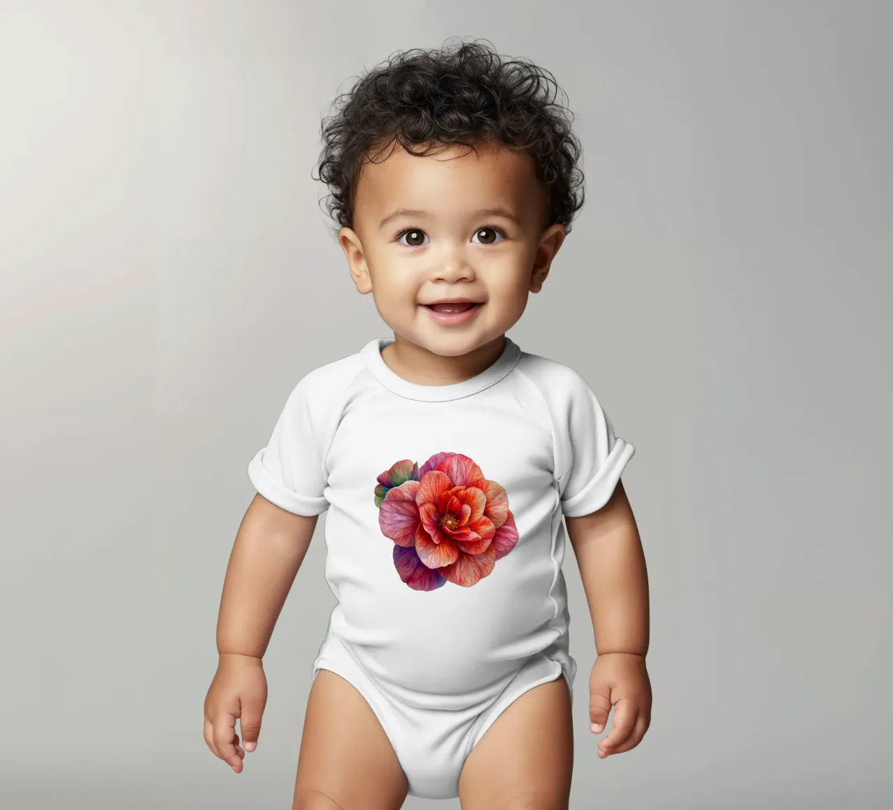 Fiore di begonia 1 body neonato maniche corte da Bold Blooms