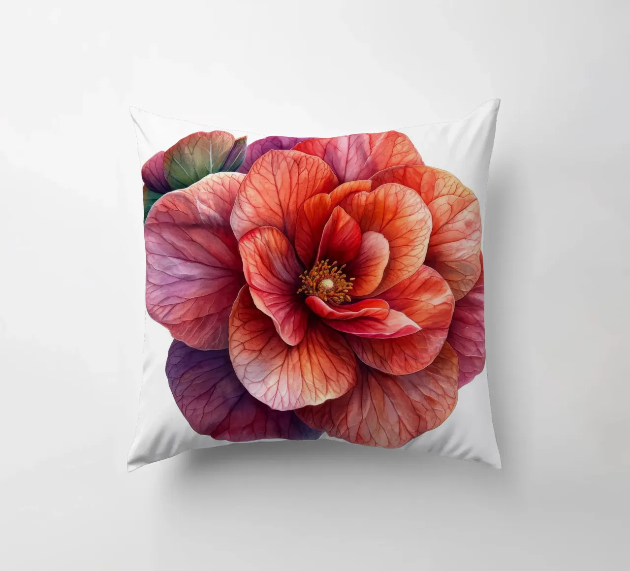 Fiore di begonia 1 cuscino da Bold Blooms