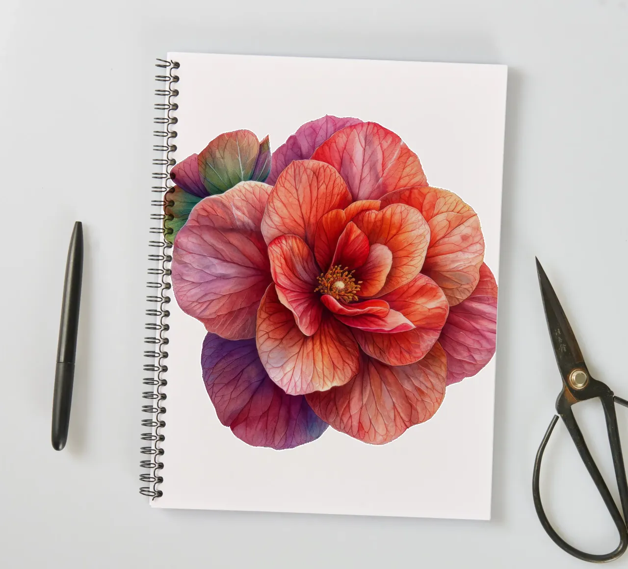 Begonia Flower 1 spiral notebook by Bold Blooms
