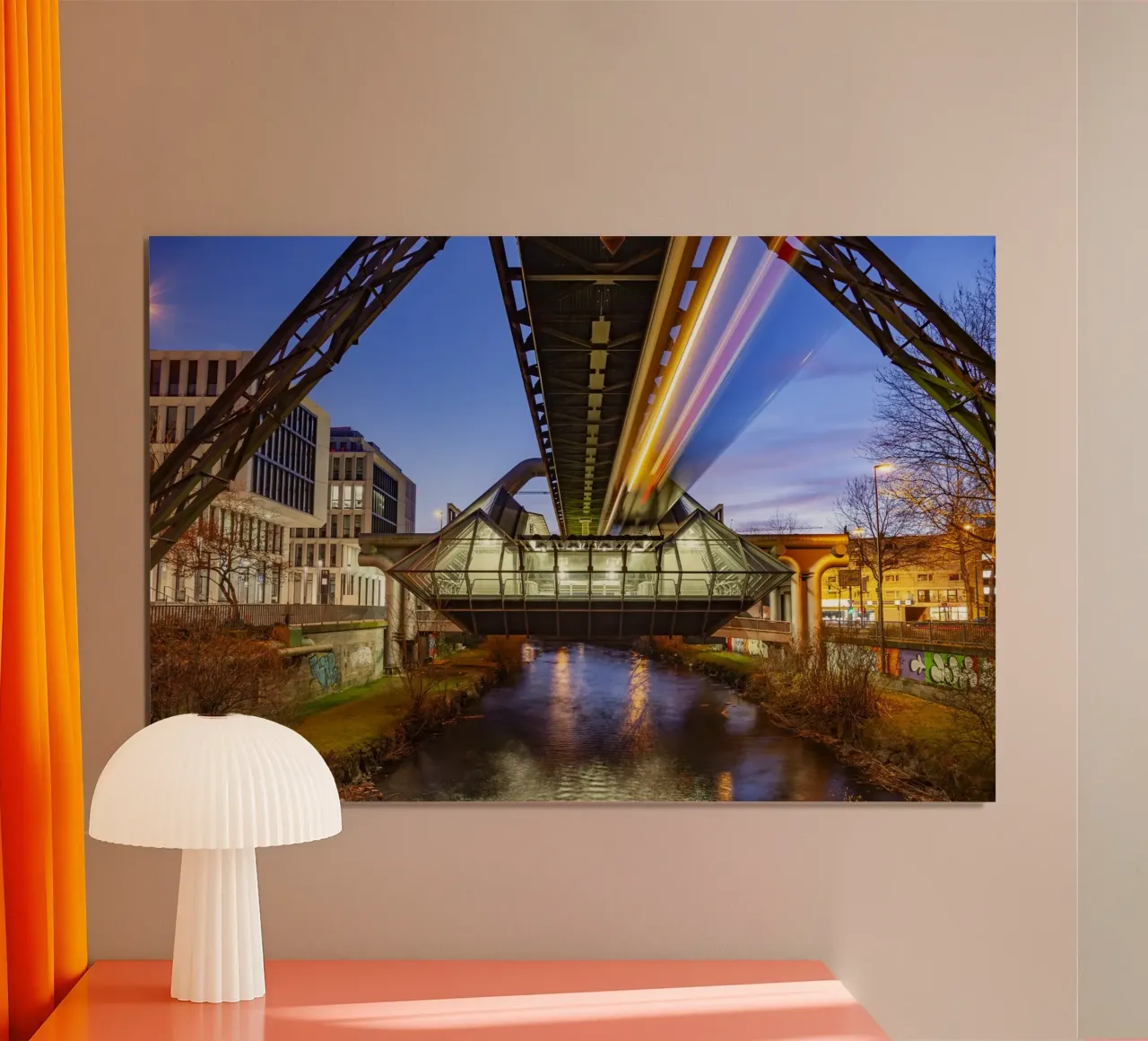 Wuppertaler Schwebebahn poster con telaio in plastica da Reisefotografie - Bilder aus aller Welt