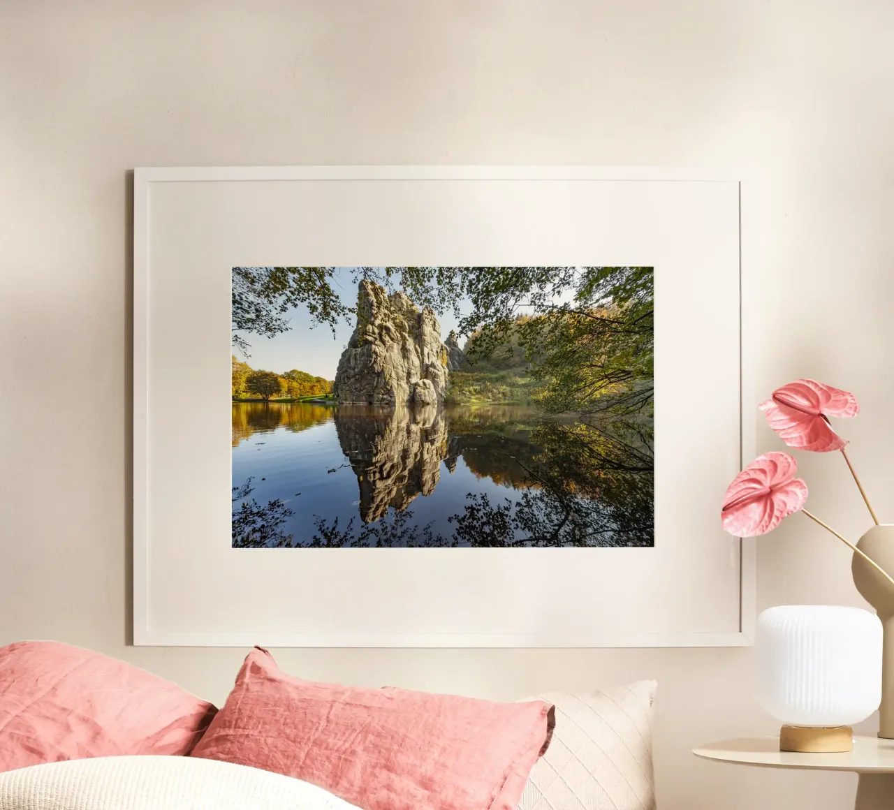 Externsteine poster con telaio in legno da Reisefotografie - Bilder aus aller Welt
