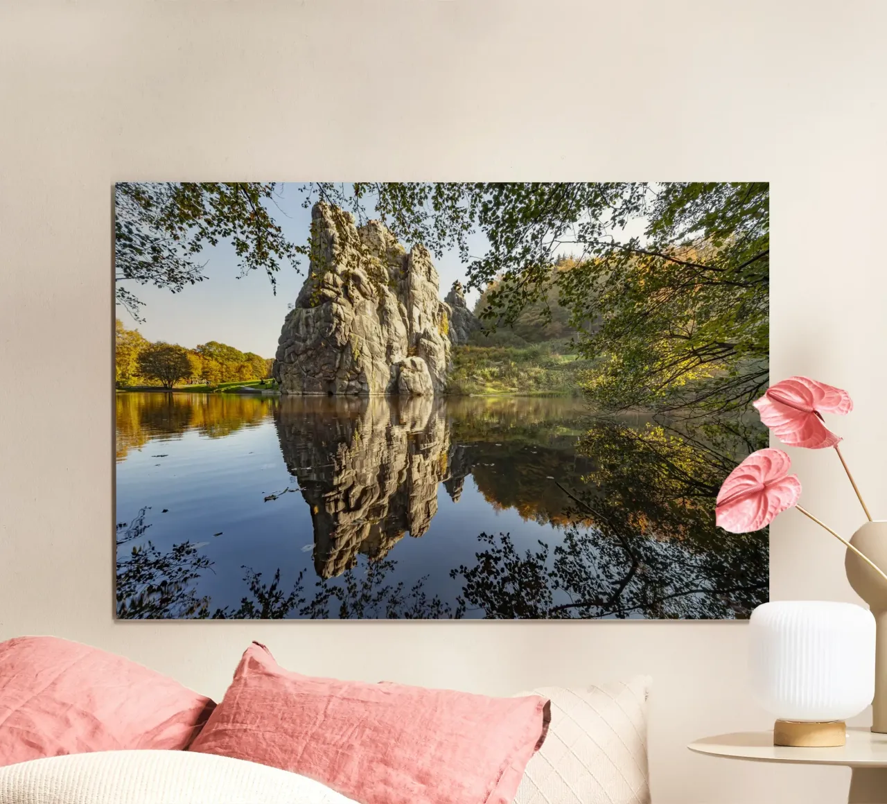 Externsteine poster con telaio in legno da Reisefotografie - Bilder aus aller Welt