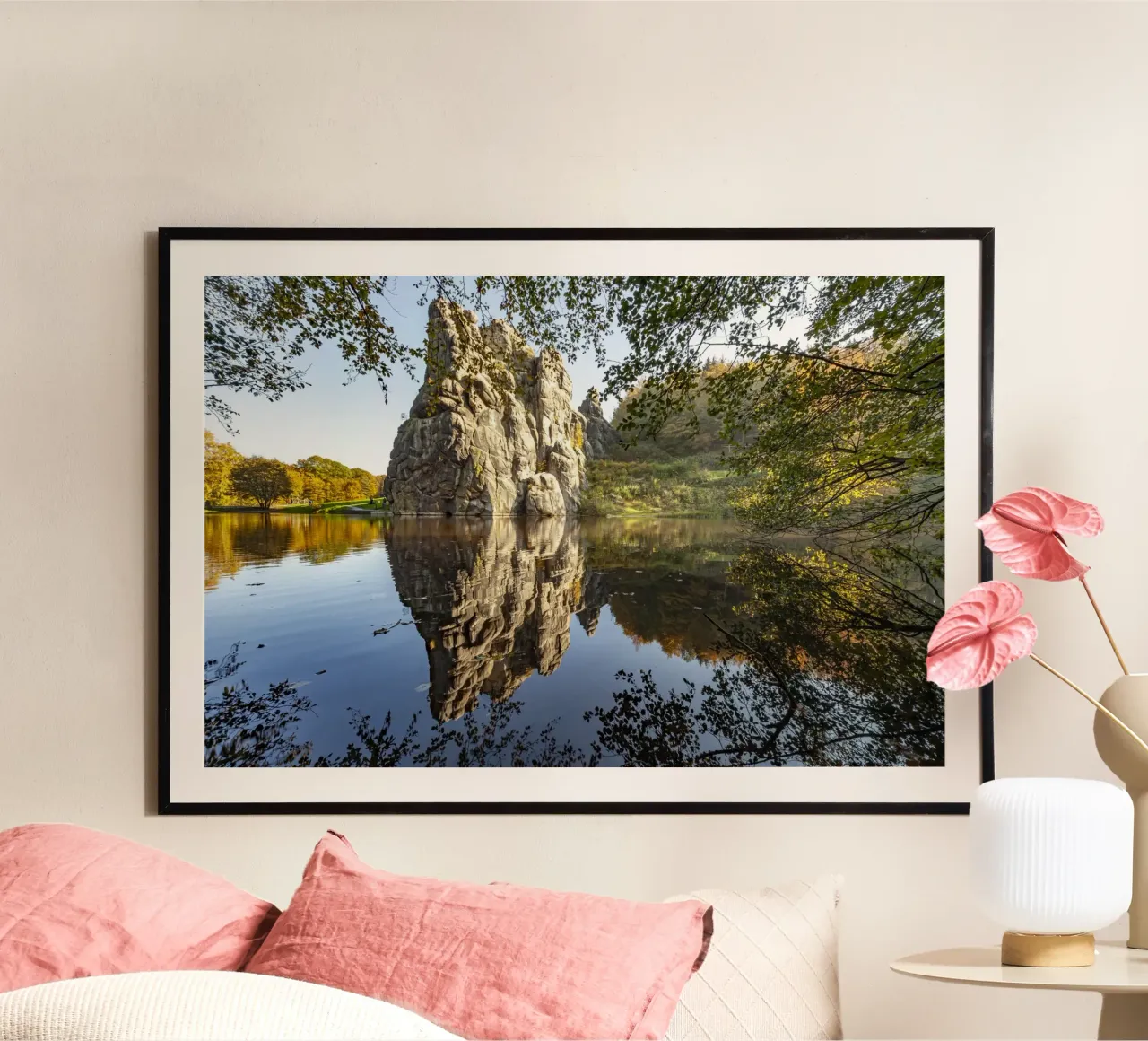 Externsteine poster con telaio in legno da Reisefotografie - Bilder aus aller Welt