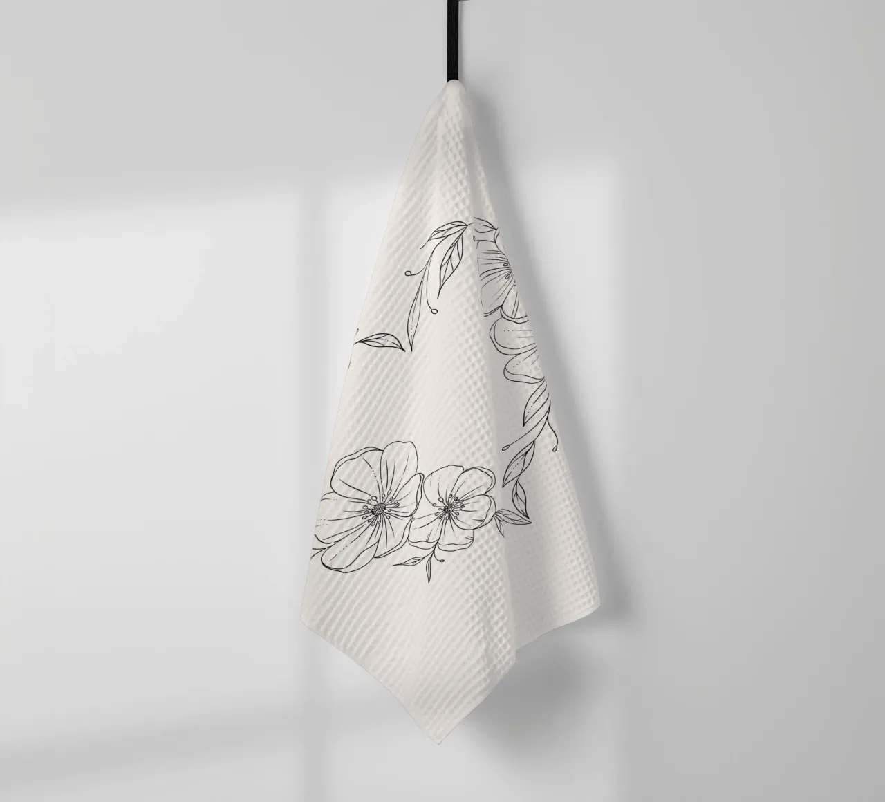 Cuore con fiori e foglie. Romantico canovaccio da cucina da CalliLetters
