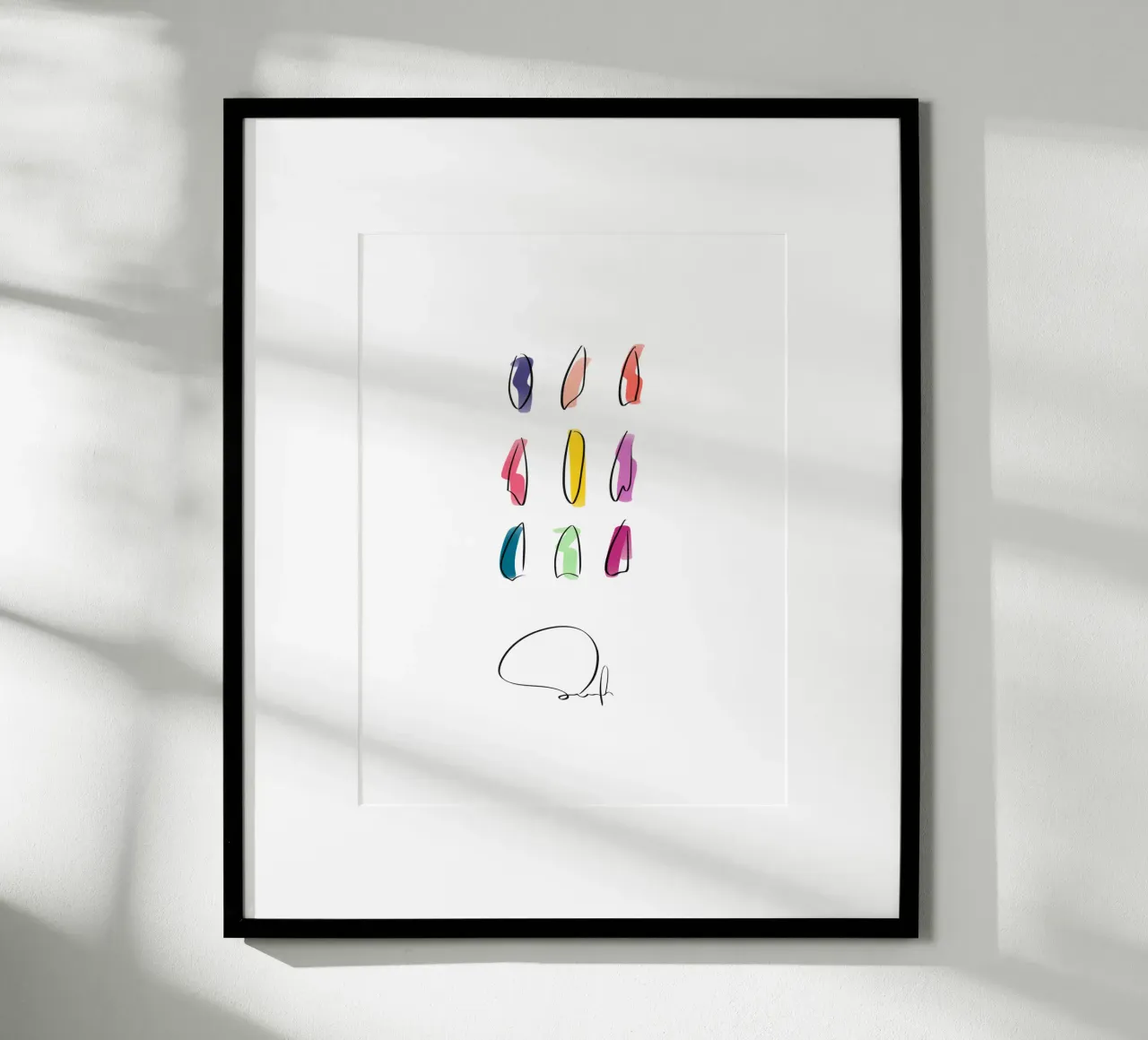 Surfboards - NEON Best of 9 poster con telaio in legno da LIMITED EDITION LETTERS