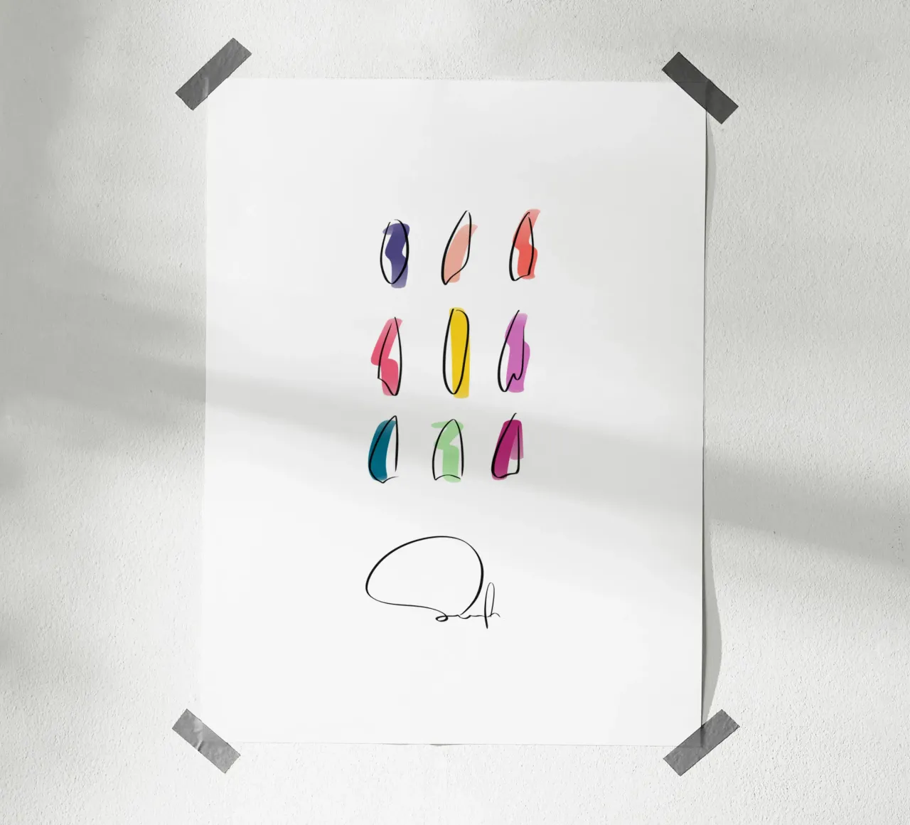 Surfboards - NEON Best of 9 poster con telaio in legno da LIMITED EDITION LETTERS