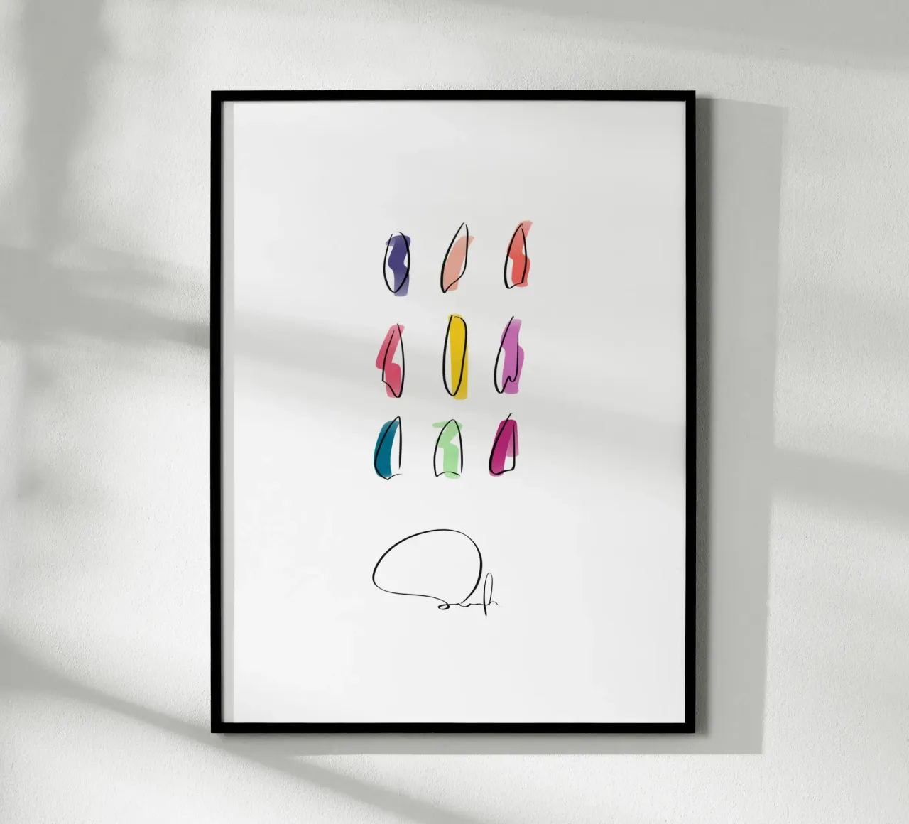 Surfboards - NEON Best of 9 poster con telaio in legno da LIMITED EDITION LETTERS
