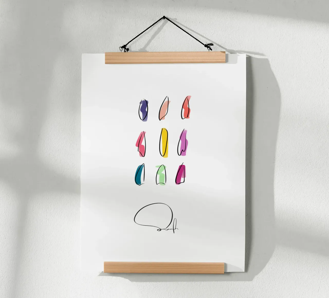 Surfboards - NEON Best of 9 poster con telaio in legno da LIMITED EDITION LETTERS
