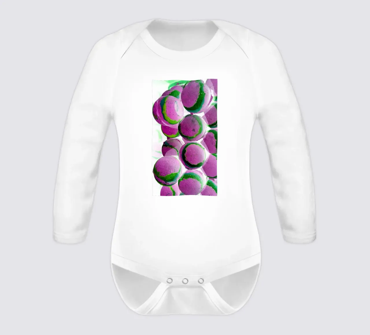 Palline viola body neonato maniche lunghe da Massimo Frascogna