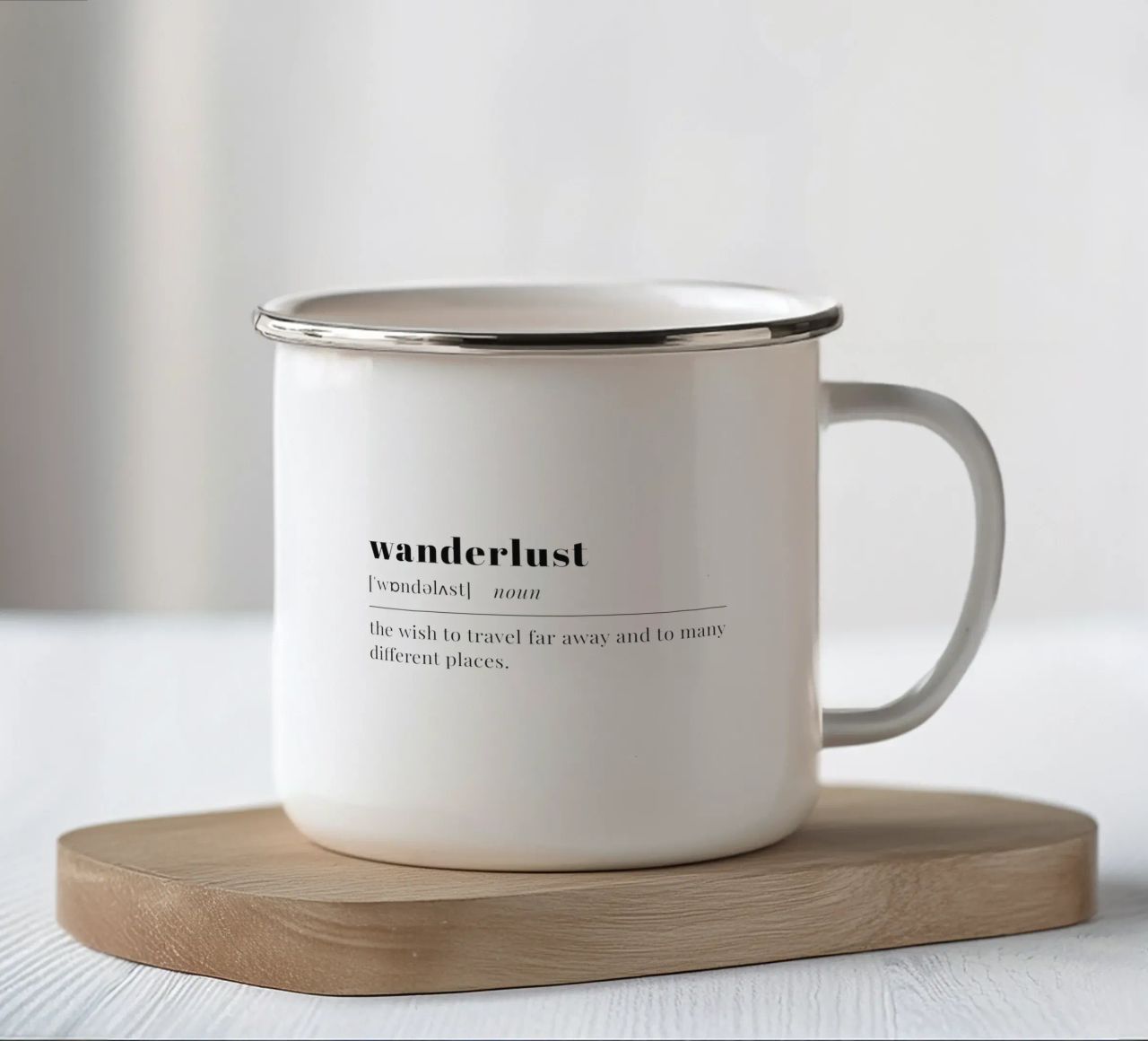 wanderlust tazza in smalto da pilotpegasus