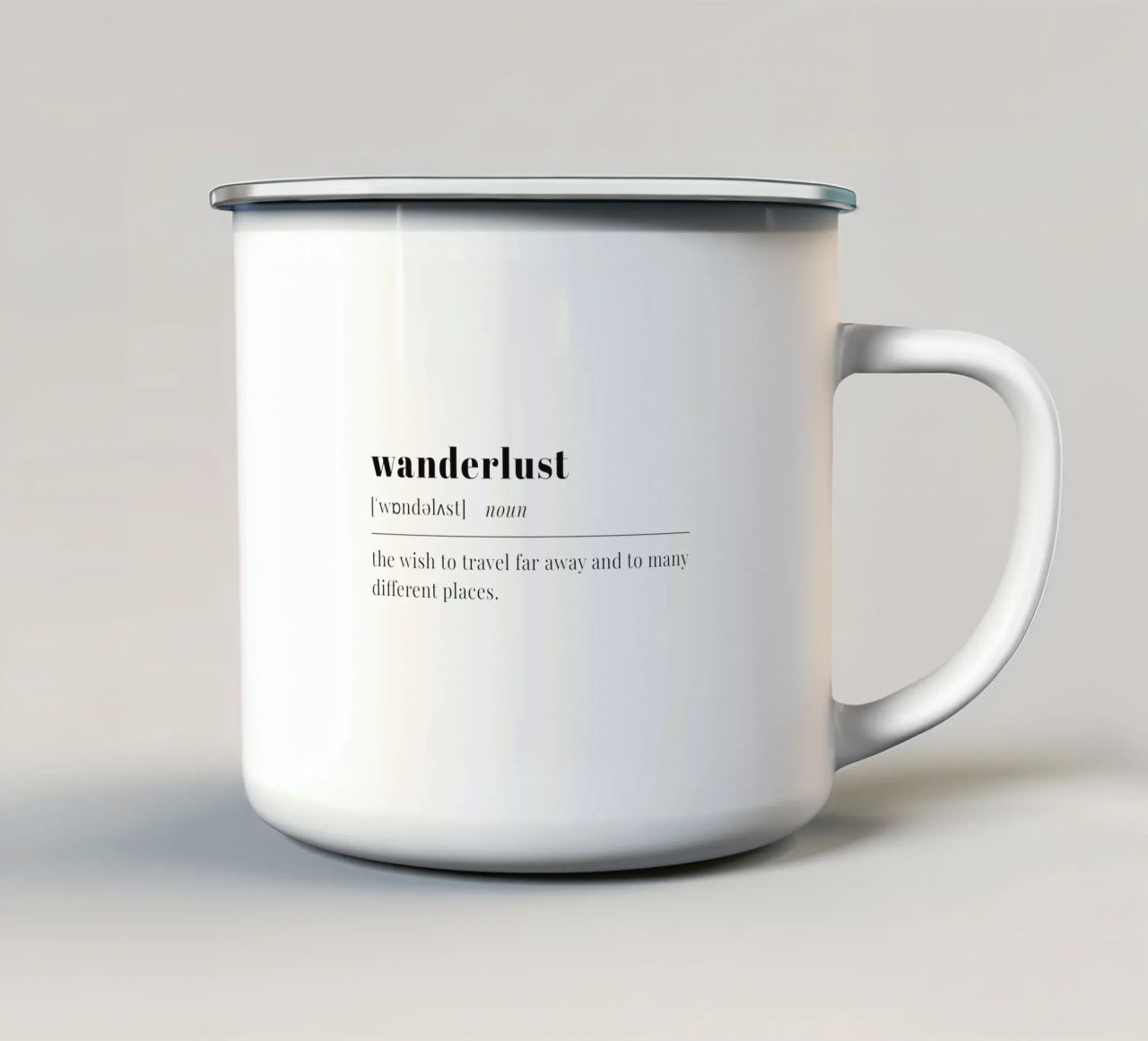 wanderlust tazza in smalto da pilotpegasus
