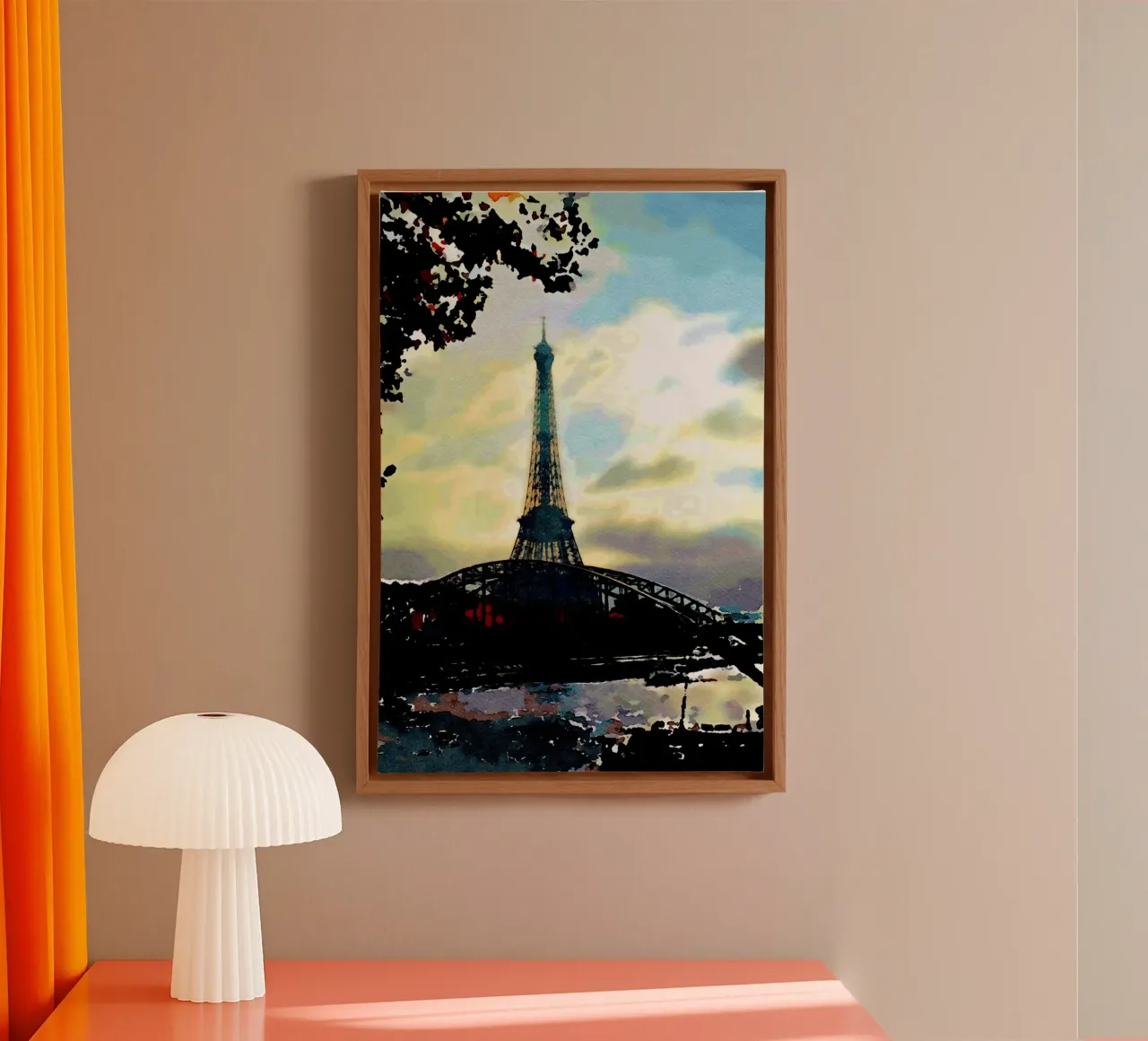 The Tower and the bridge canvas with Floater frame by Massimo Frascogna