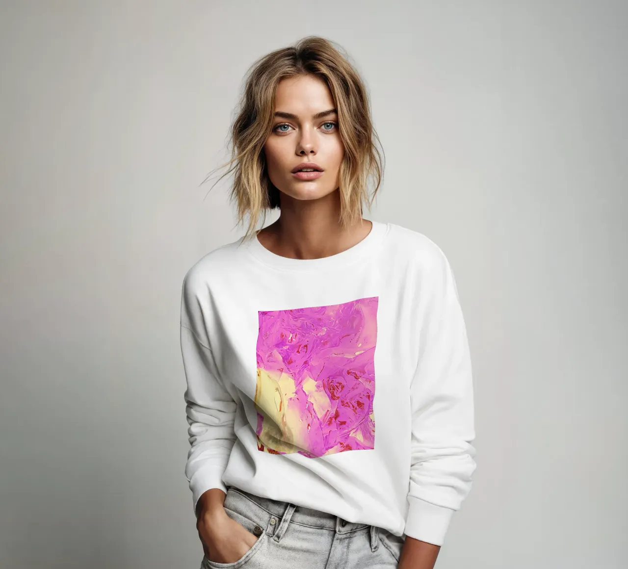 Roze en geel sweatshirt van Massimo Frascogna